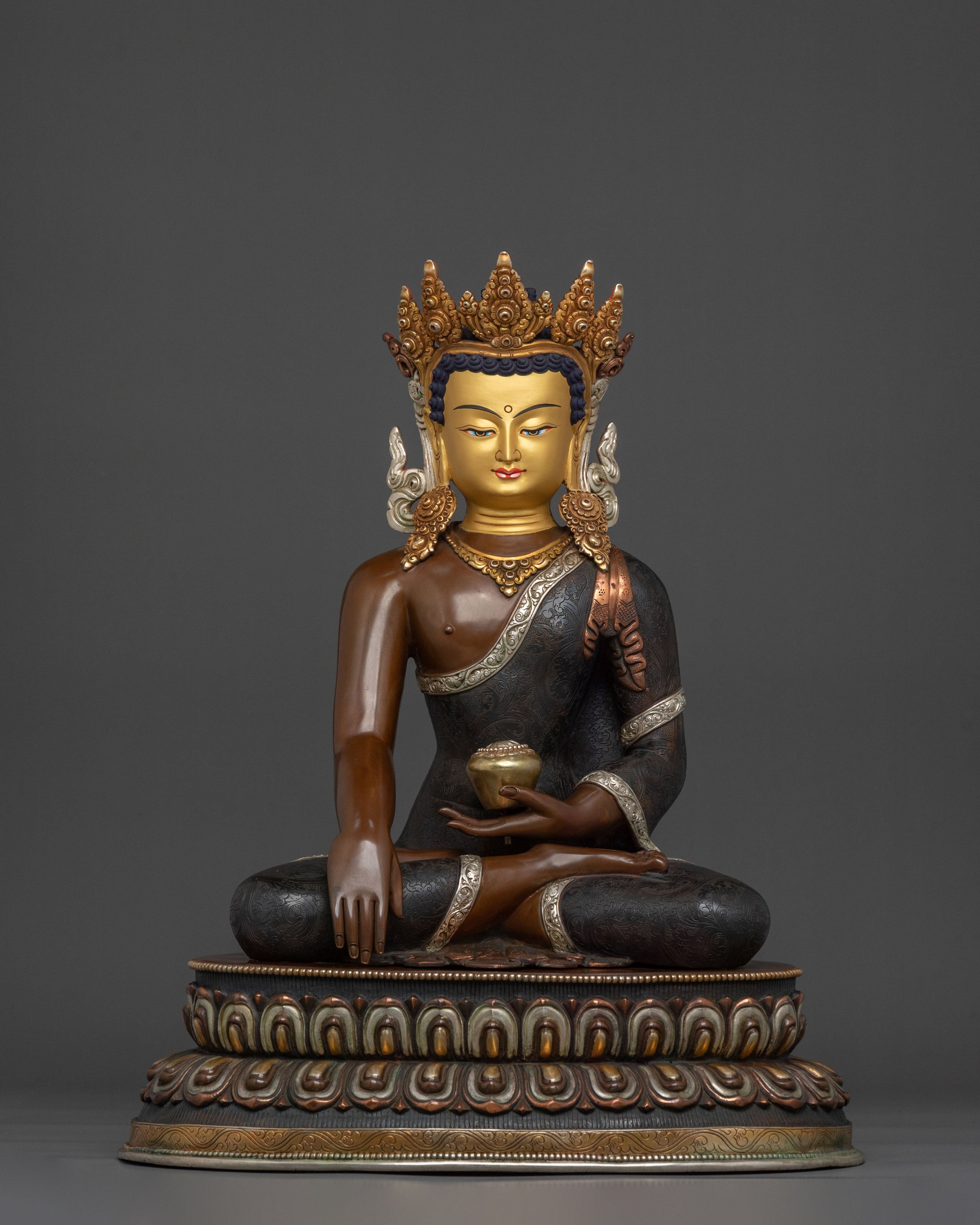 Three Buddhas Sacred Statues Collection | Traditional Buddhist Sculpture Set
