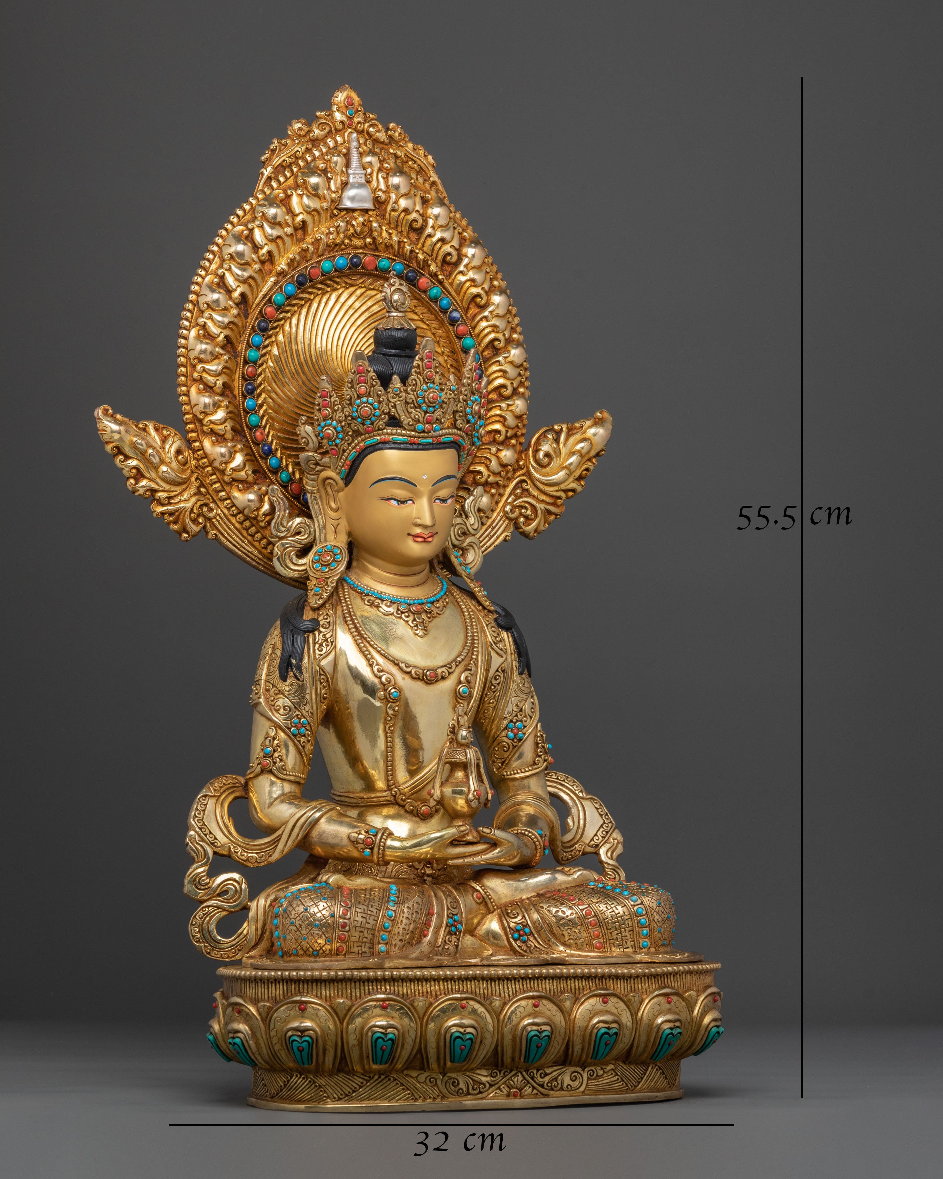 Amitayus Statue | 24K Gold Gilded Figurine