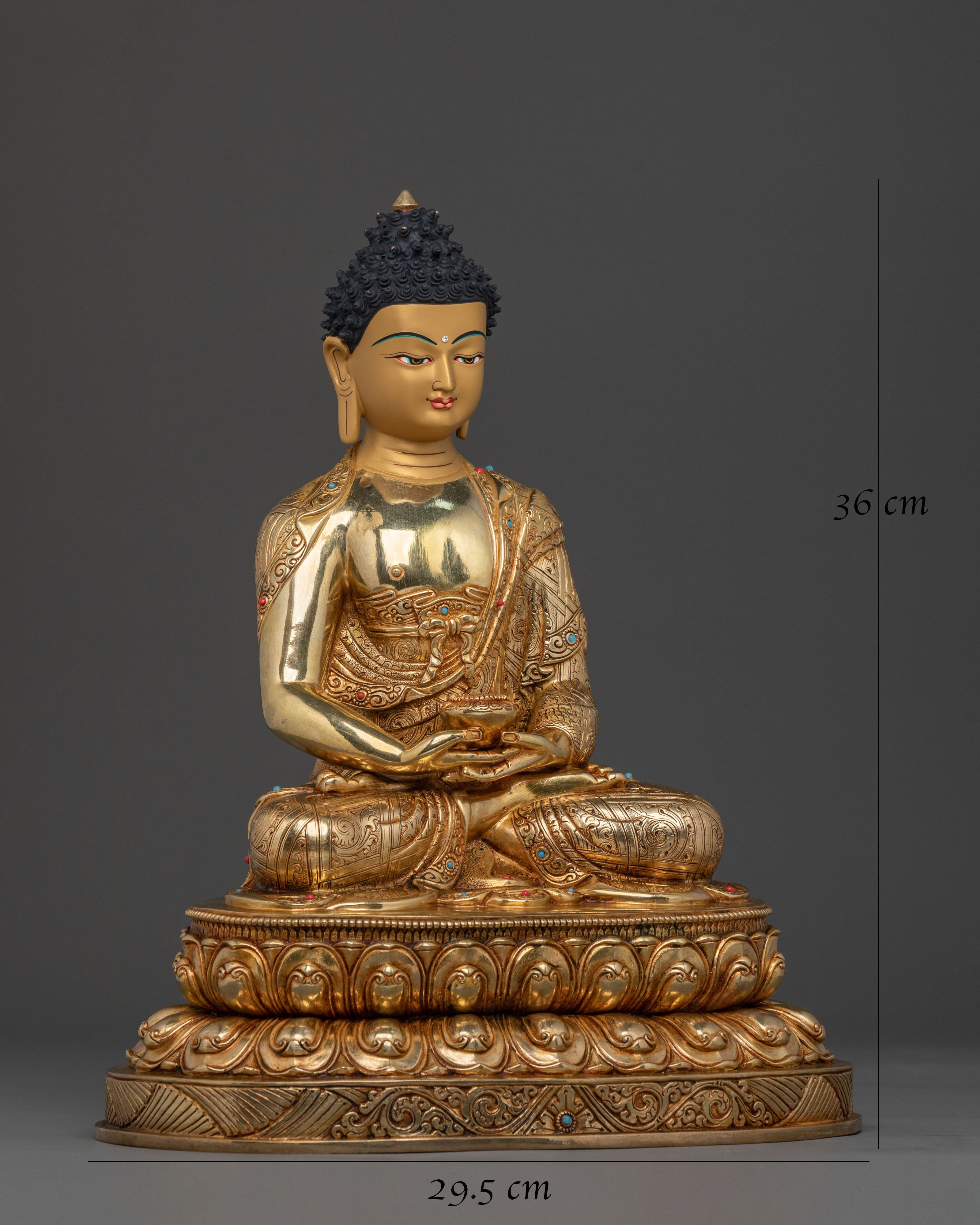 Amitabha Buddha: 24K Gold Gilded Meditation Figurine