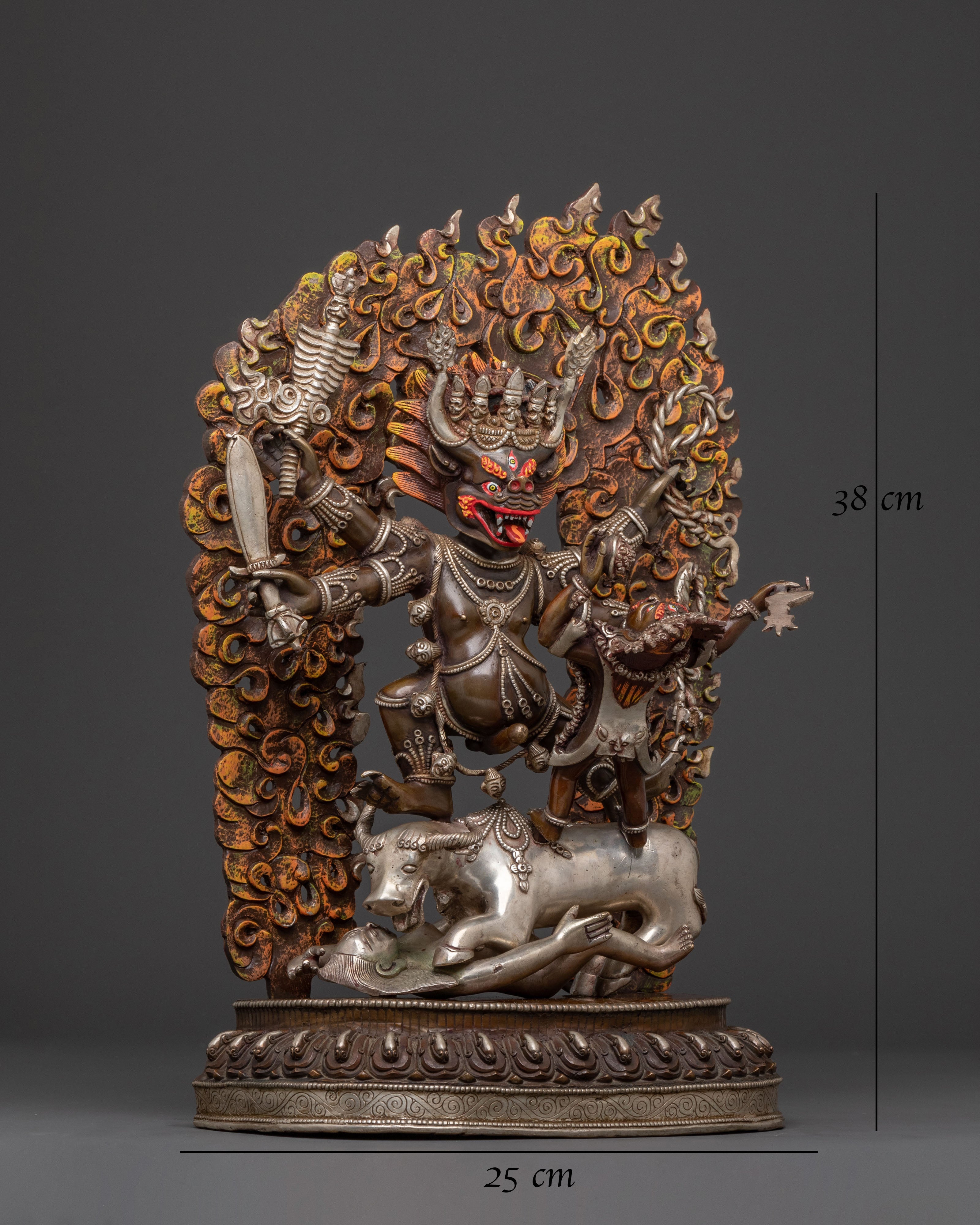 Handcrafted Statue of Yamantaka With Consort – Oxidized Copper Art