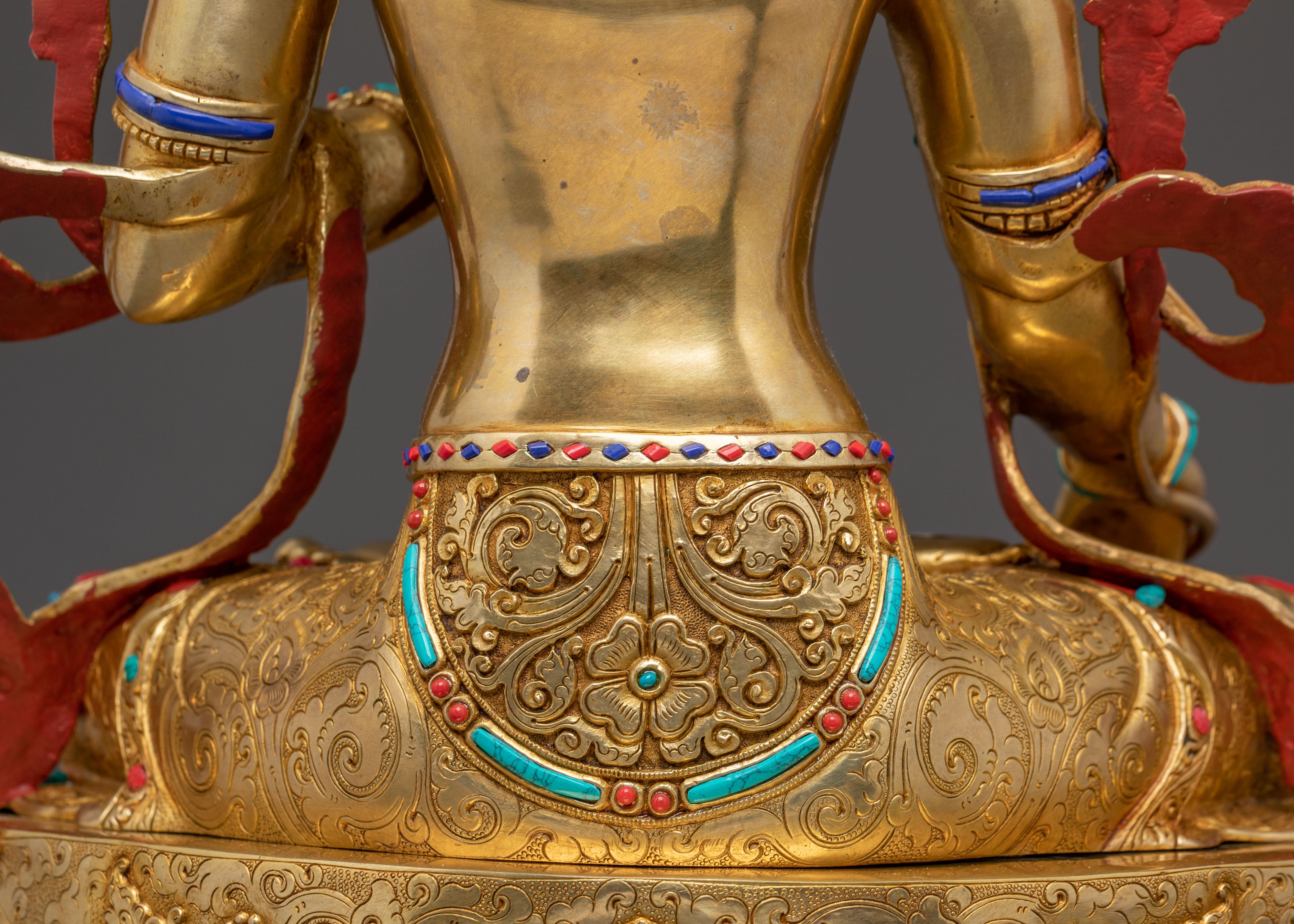 White Tara Divine Statue | Hand-Gilded Copper