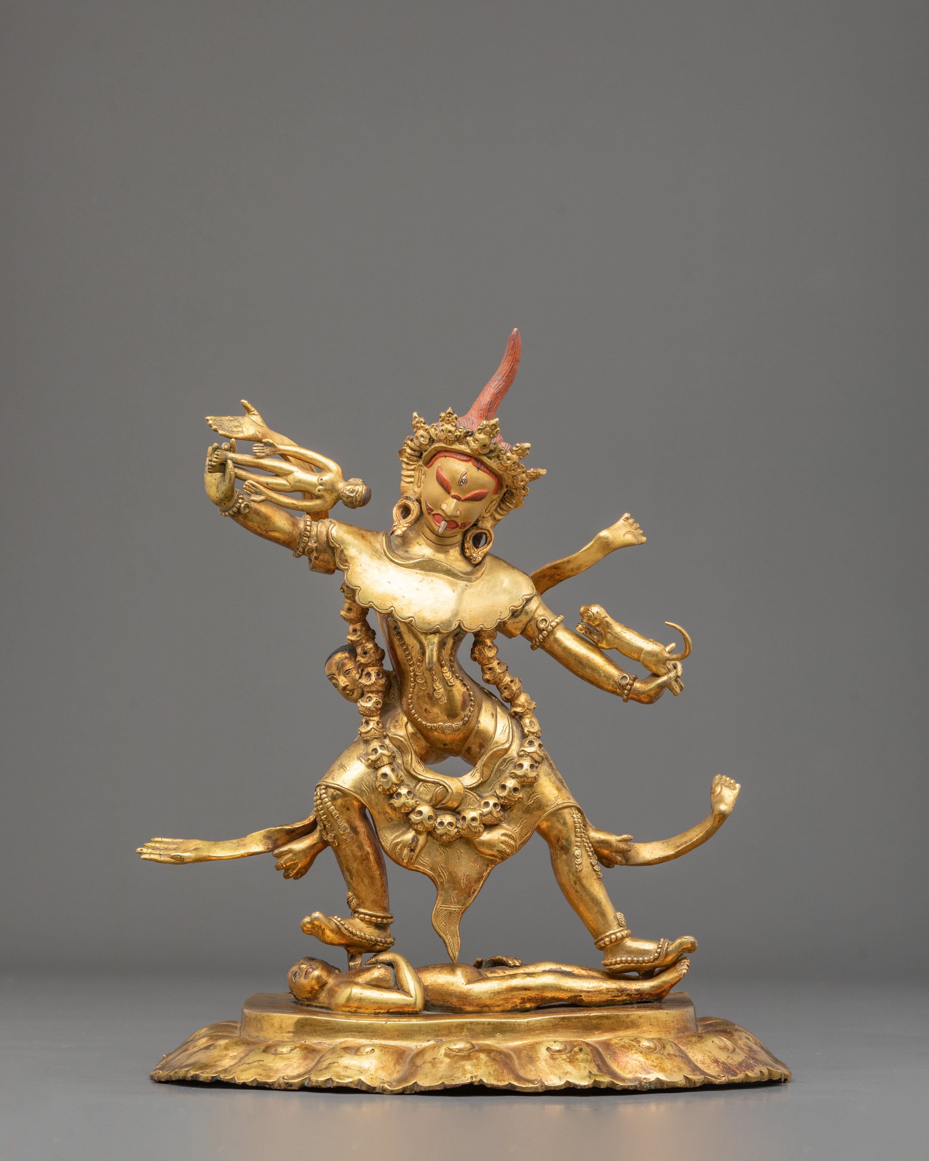 Ekajati Copper Sculpture - Hand-Gilded Masterpiece