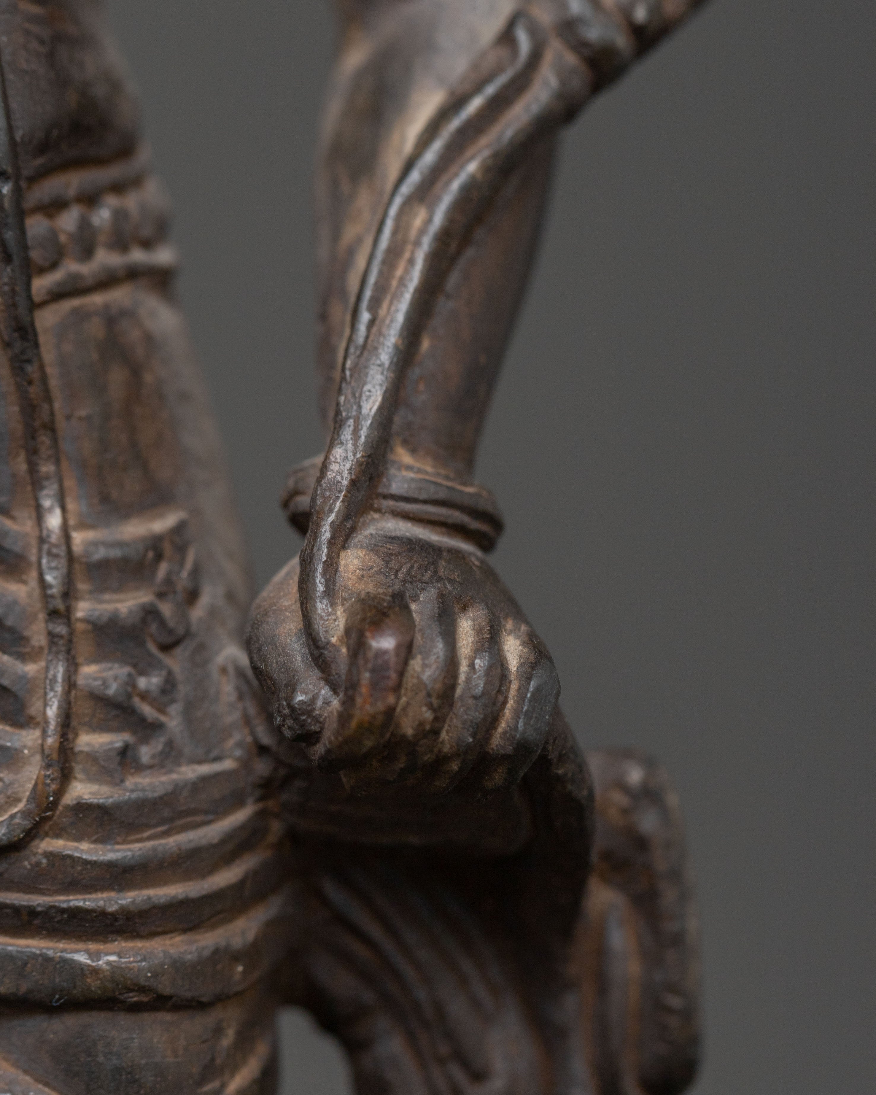 Padmapani Sacred Statue | Black Stone Body