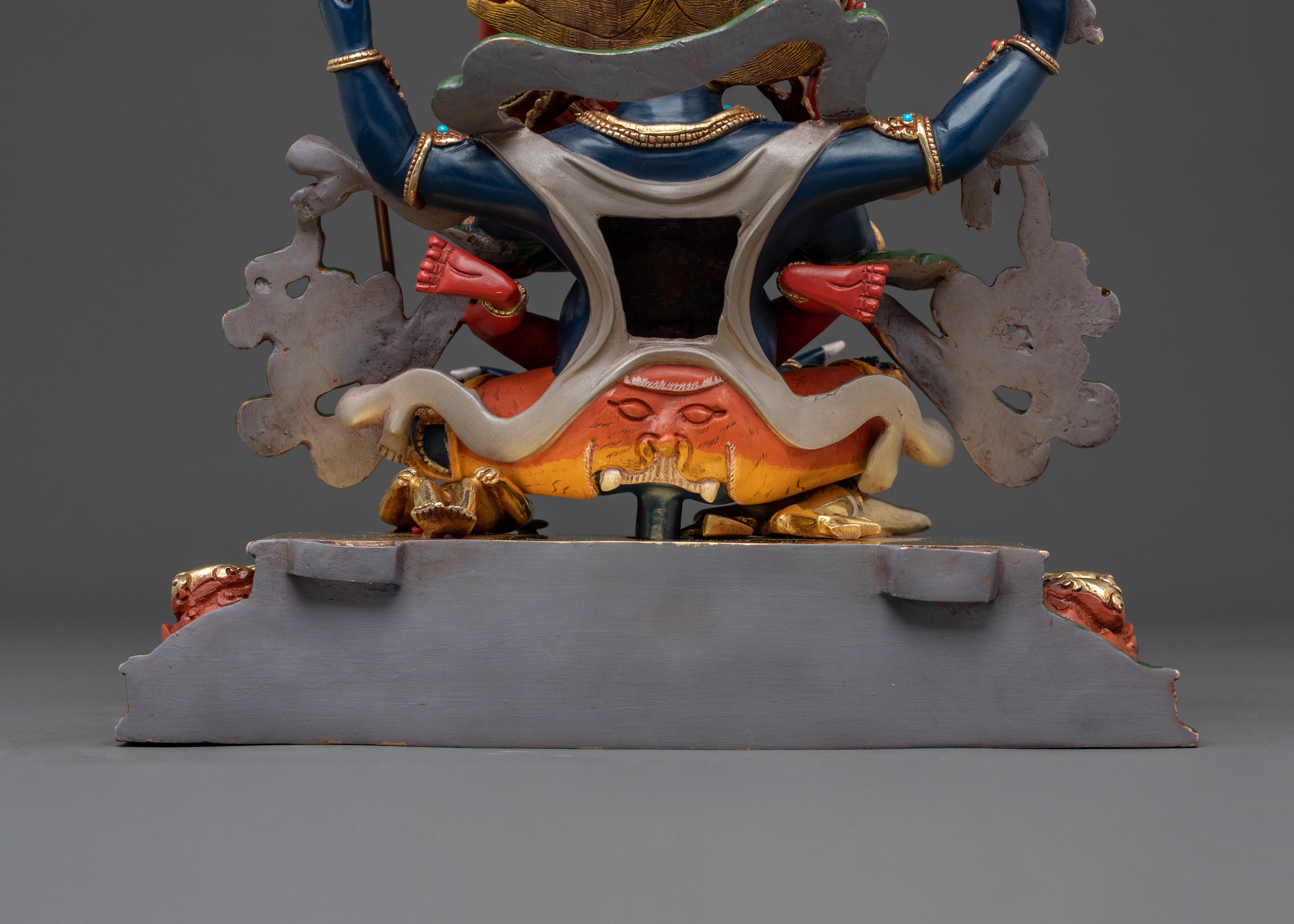 Chaturbhuja Mahakala Sculpture with Consort | Home Decor