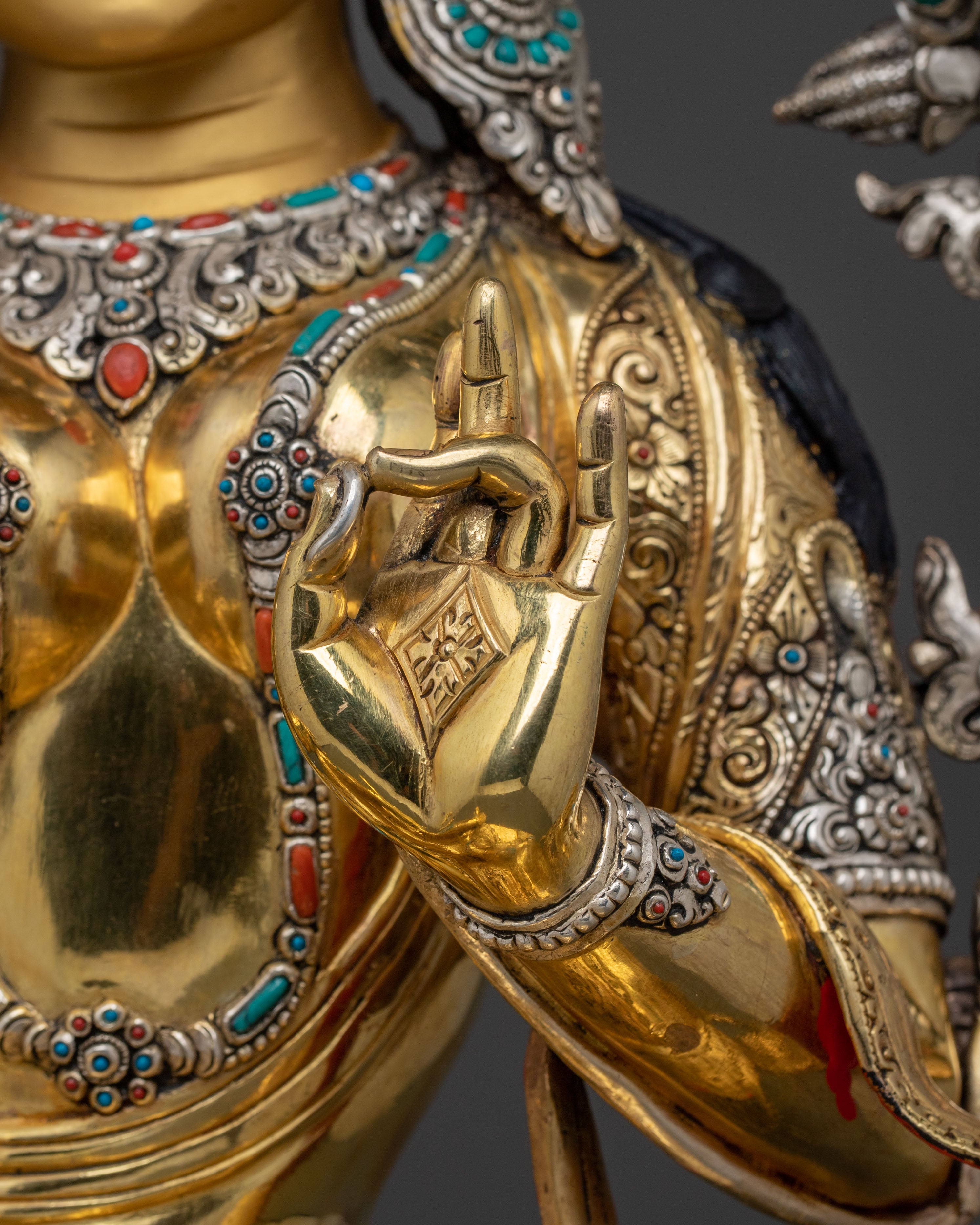 A Radiant Hand Carved Goddess Green Tara Statue
