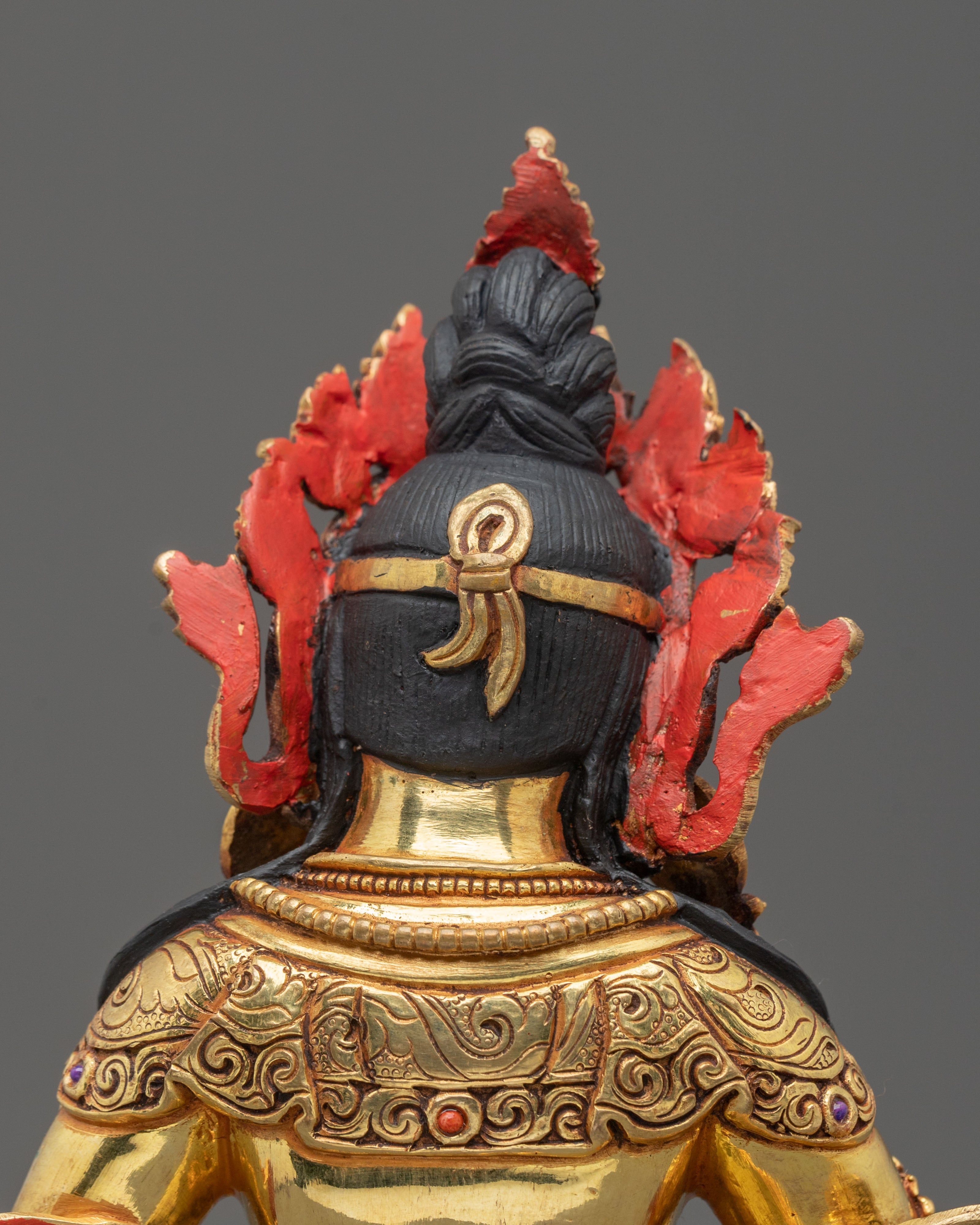 Dzambhala Wealth God Spiritual Statue | 24K Gold Gilded Copper Sculpture