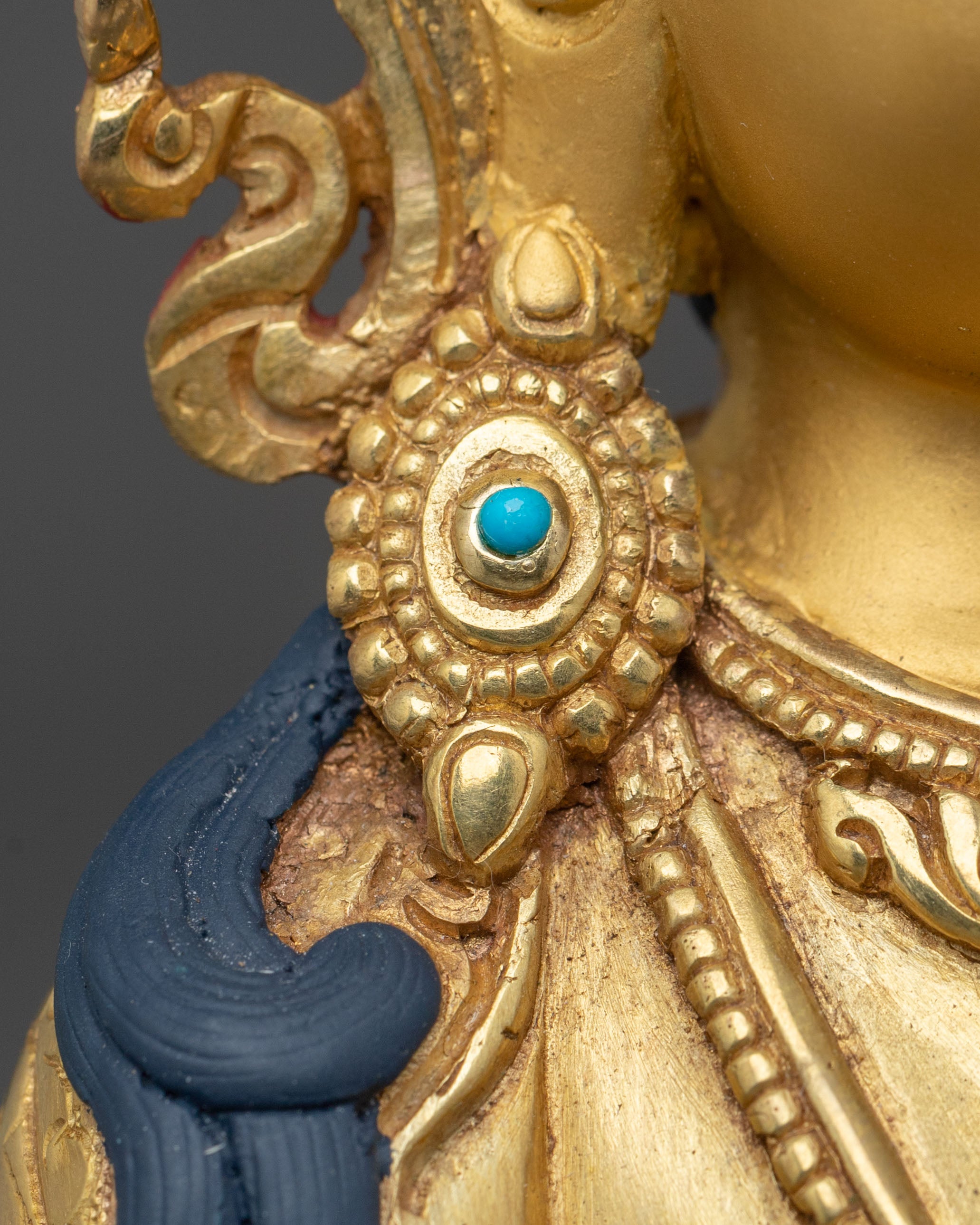 Hand-Crafted Vajrasattva 24K Gold Gilded Statue | Tibetan Deity