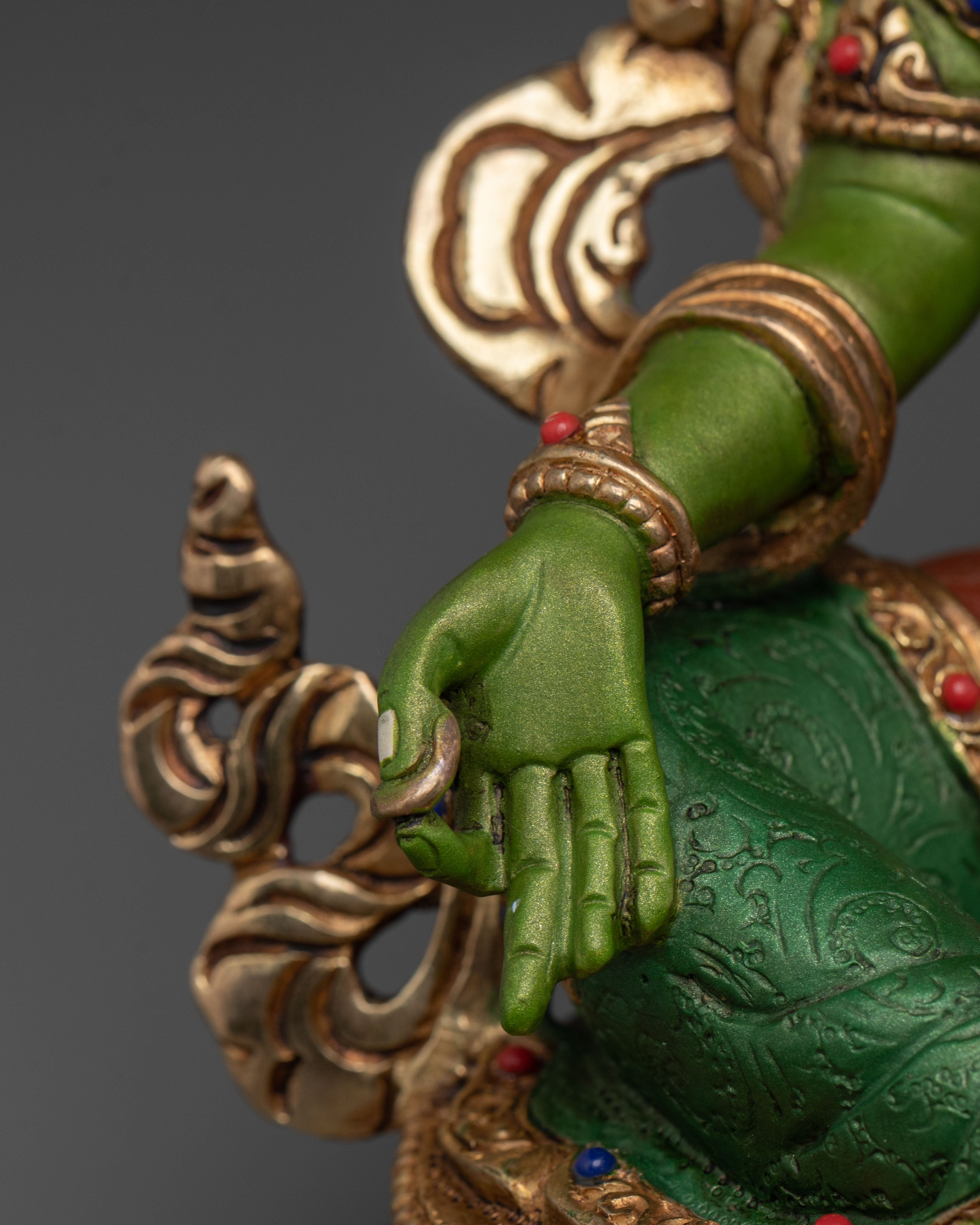 Green Tara Statue: Himalayan Buddhist Guardian