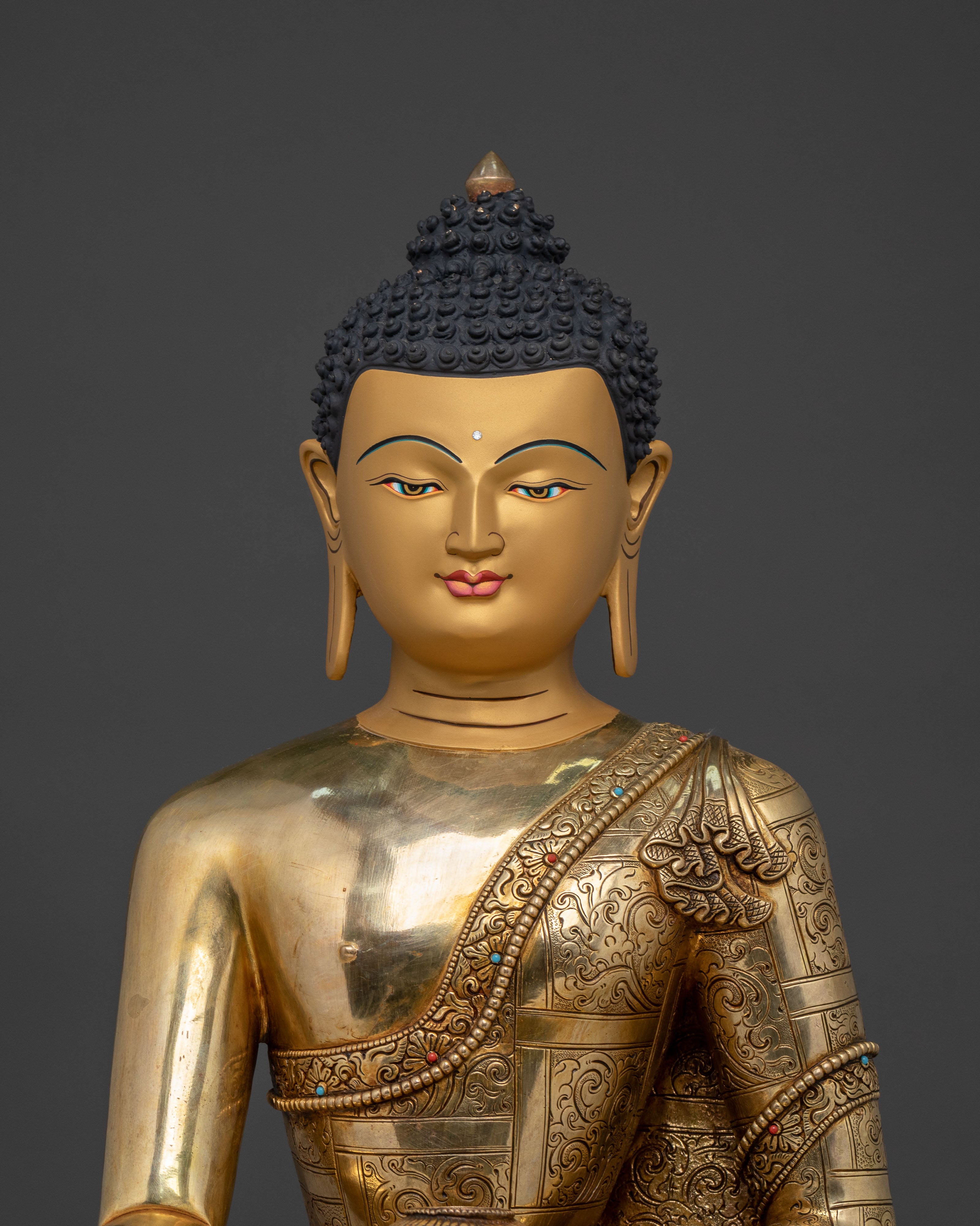 Shakyamuni Buddha with Disciples Handcrafted Statue Set