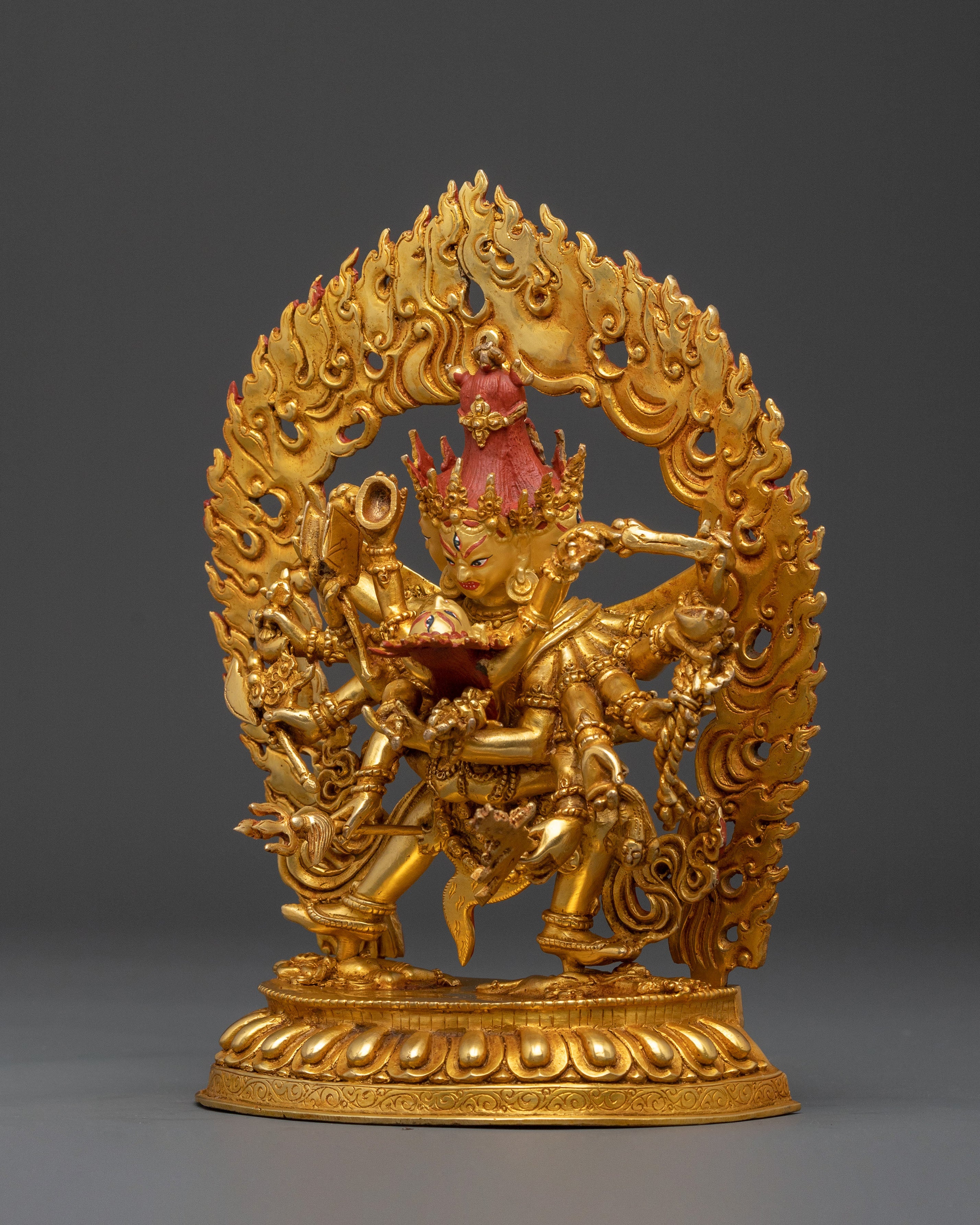 Chakrasamvara Sacred 24K Gold Gilded Statue with Consort