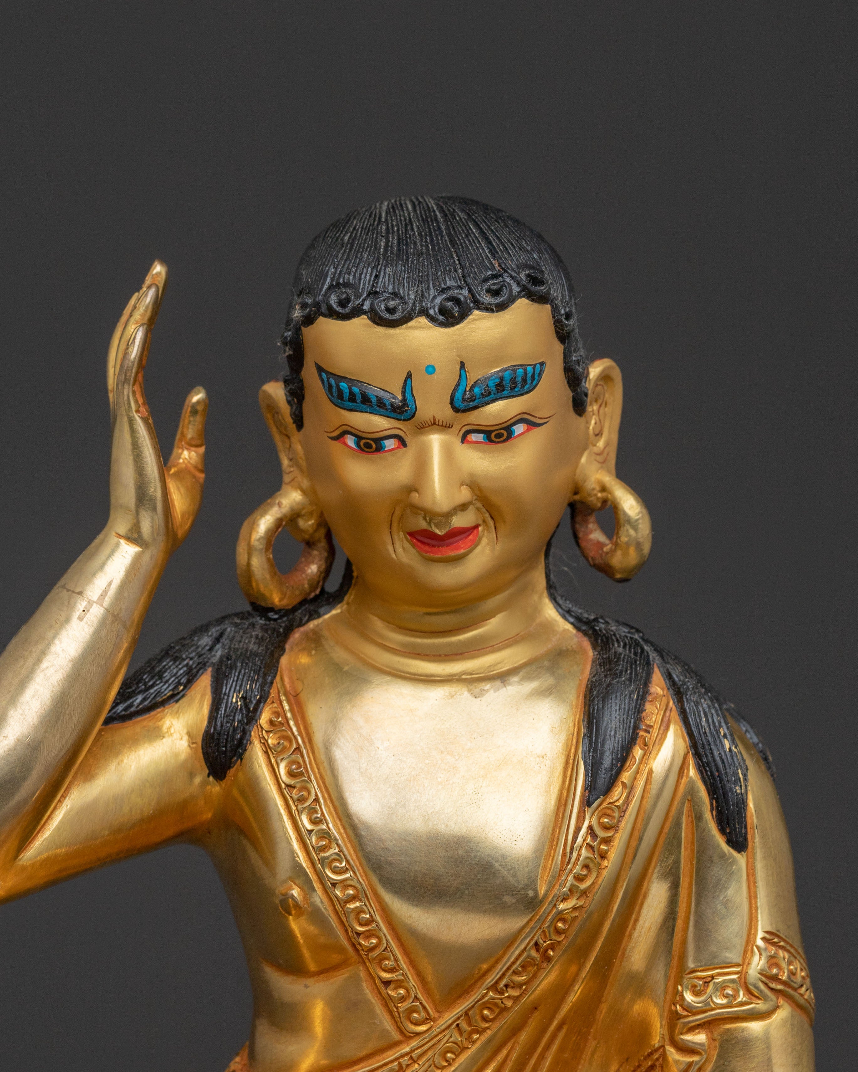 Kagyu Masters Golden Copper Statues Set
