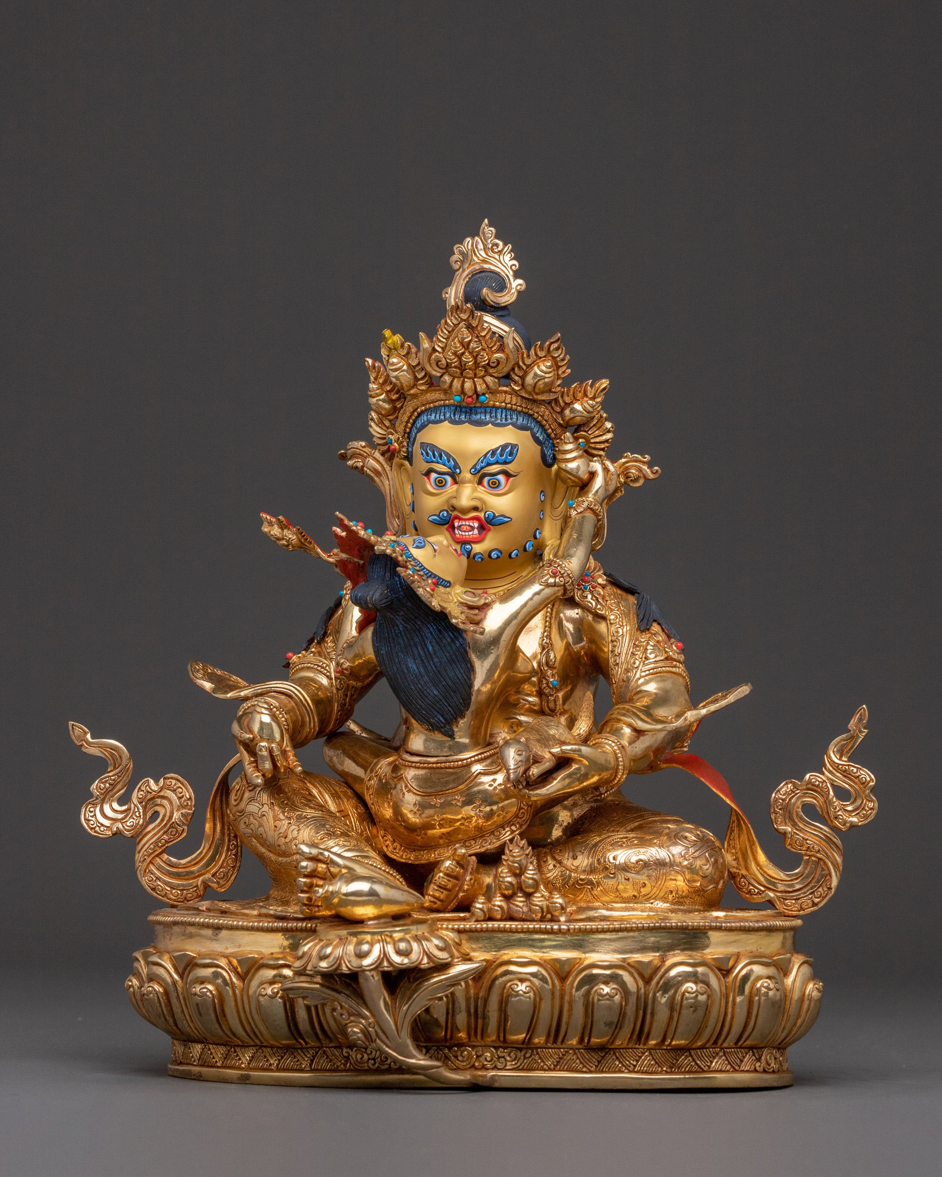 Green Dzambhala Spiritual Statue| Buddhist Wealth Deity