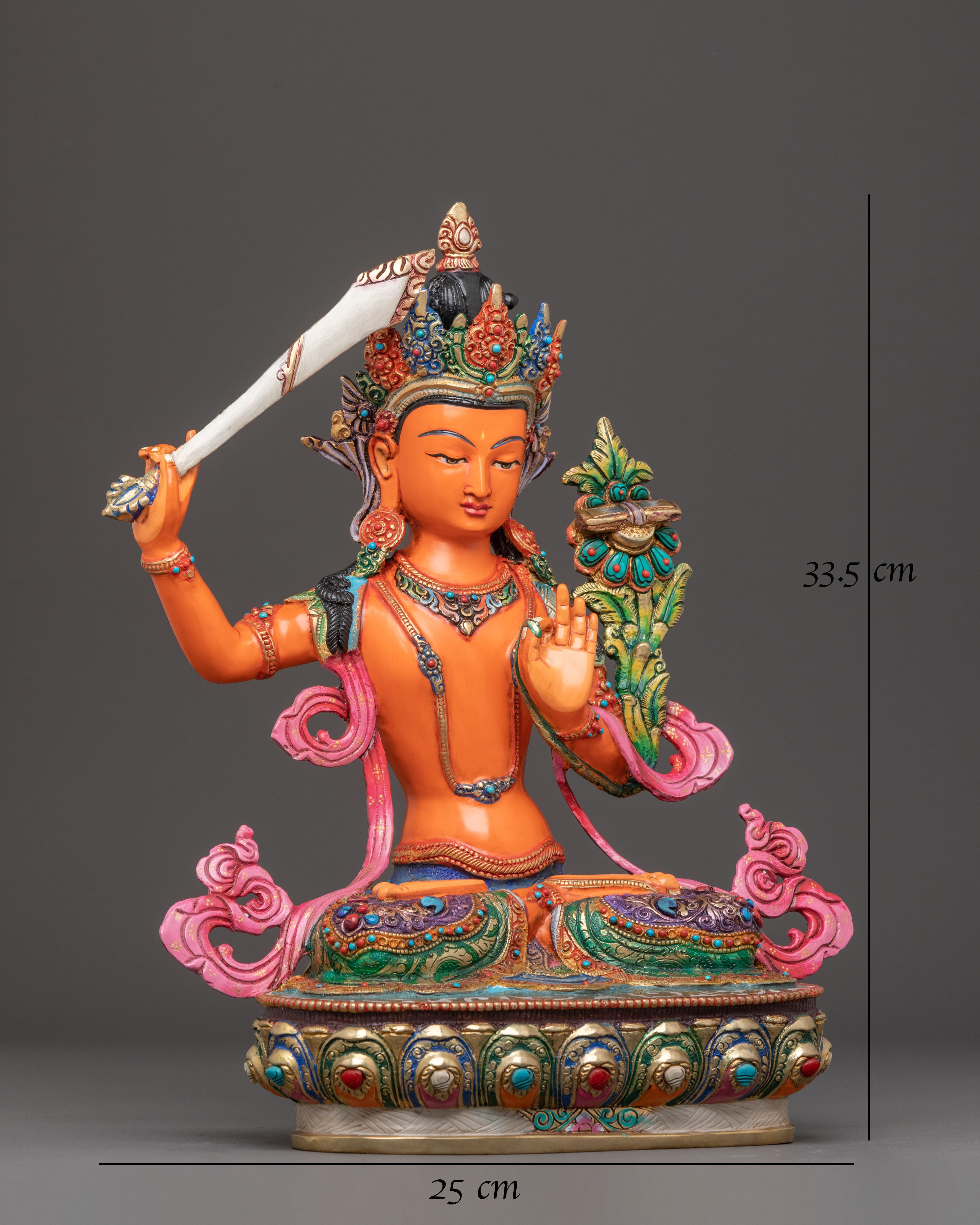 Himalayan Handcrafted Statue of Bodhisattva Manjushri