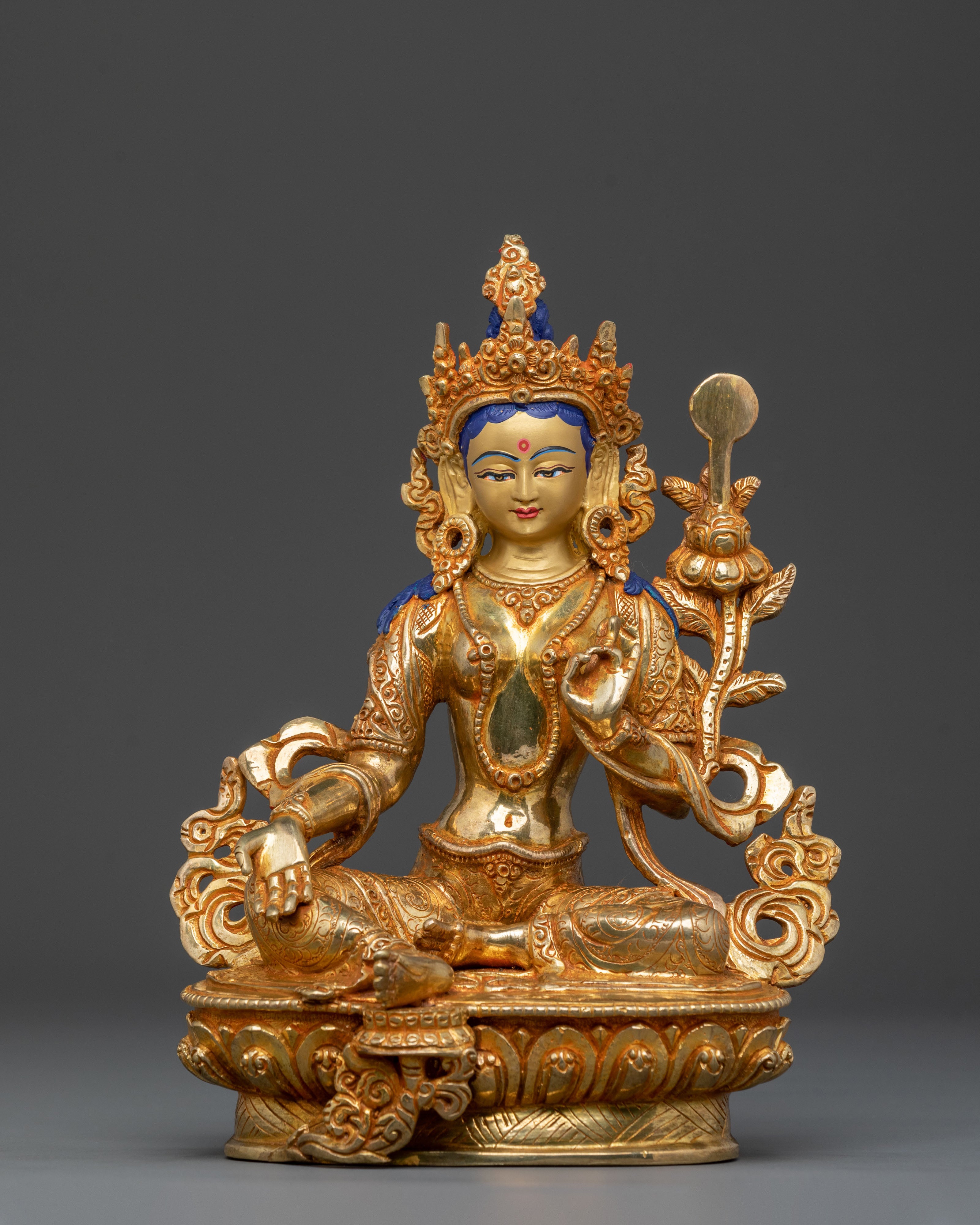 21 Tara: Handcrafted 24K Gold Gilded Statue Set