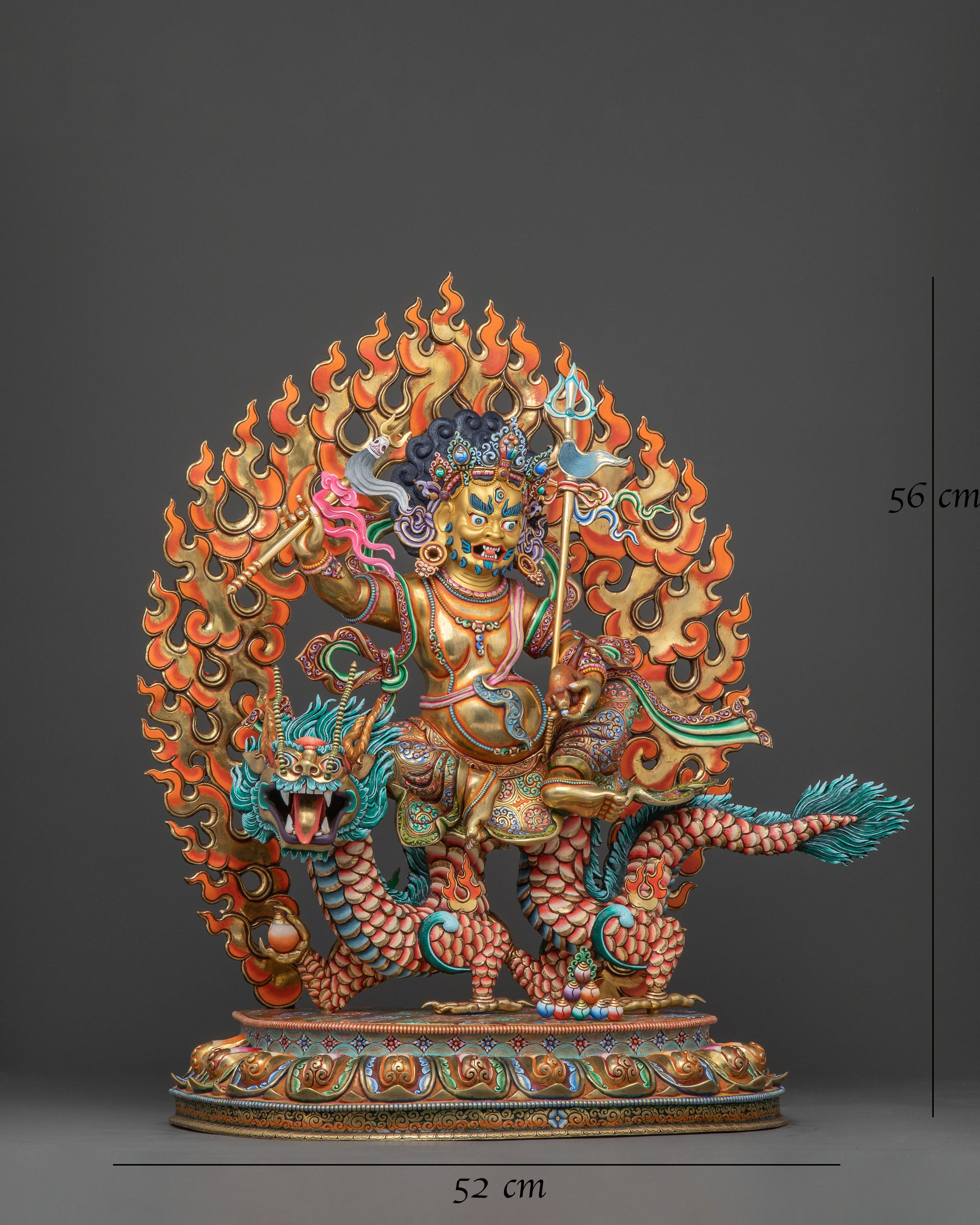 White Dzambhala Prosperity Statue | 24k Gold Glided