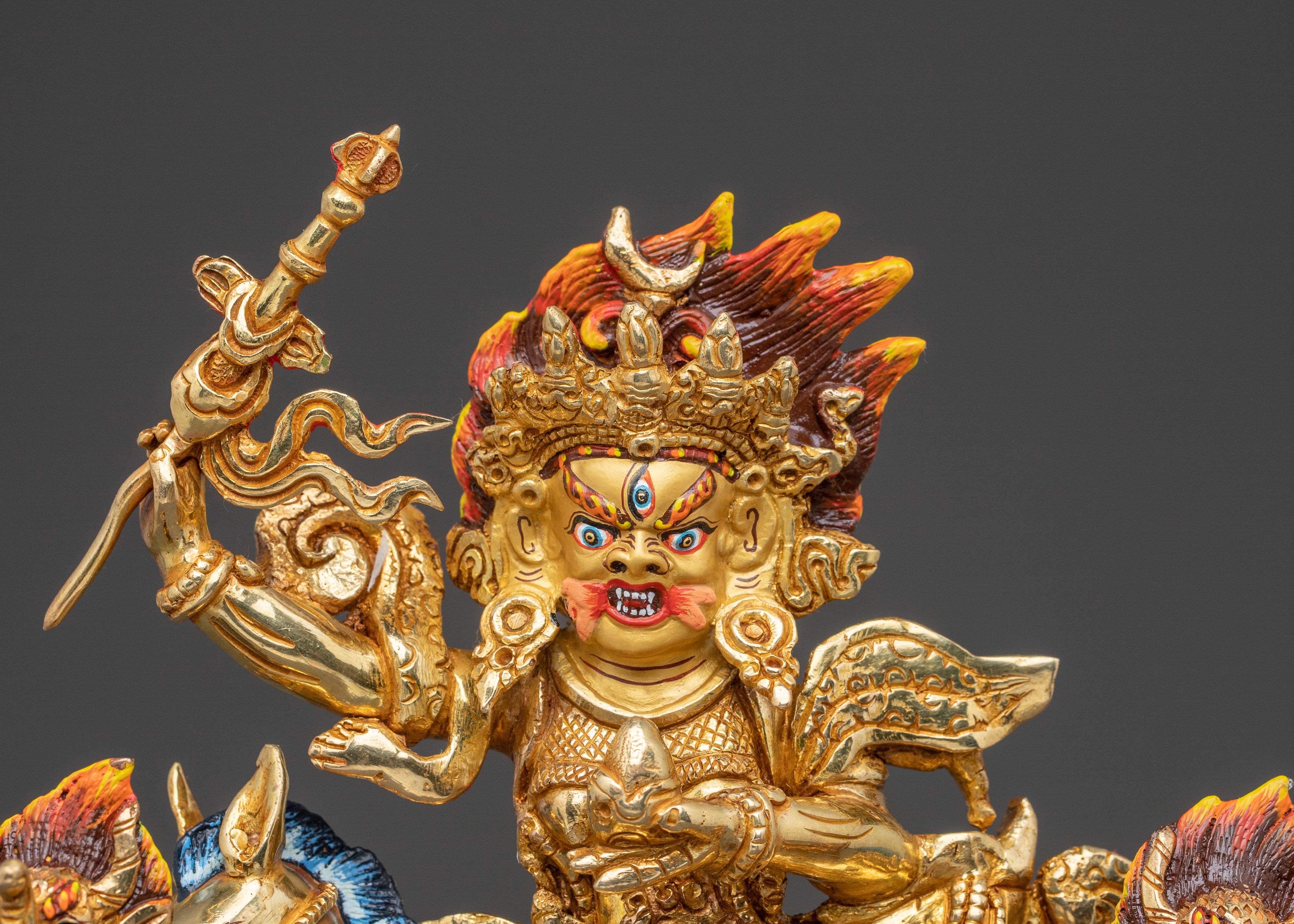 Wrathful Protectress Palden Lhamo Statue | 24K Gold Gilded