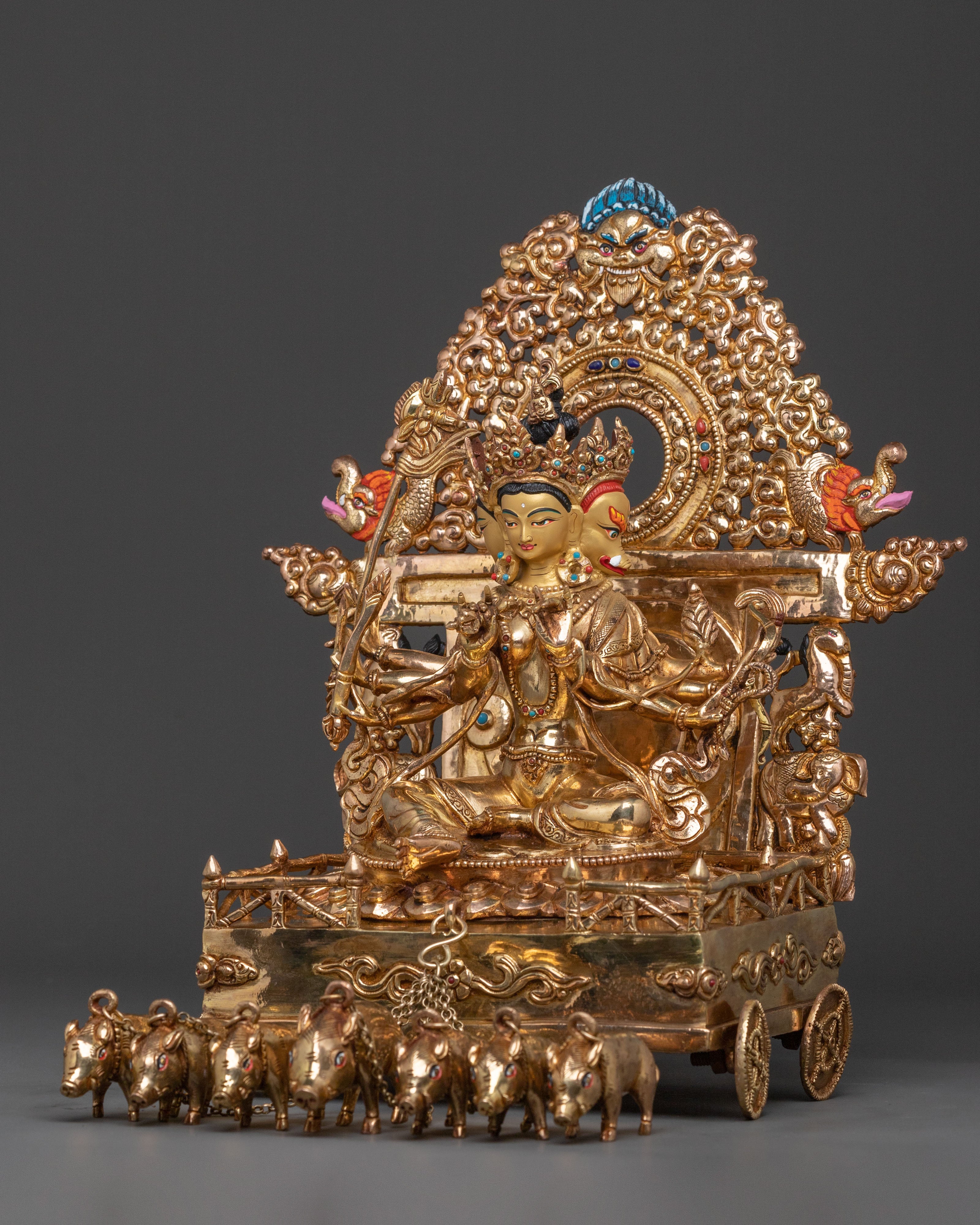 Goddess Marichi Statue with 24K Gold Gilding