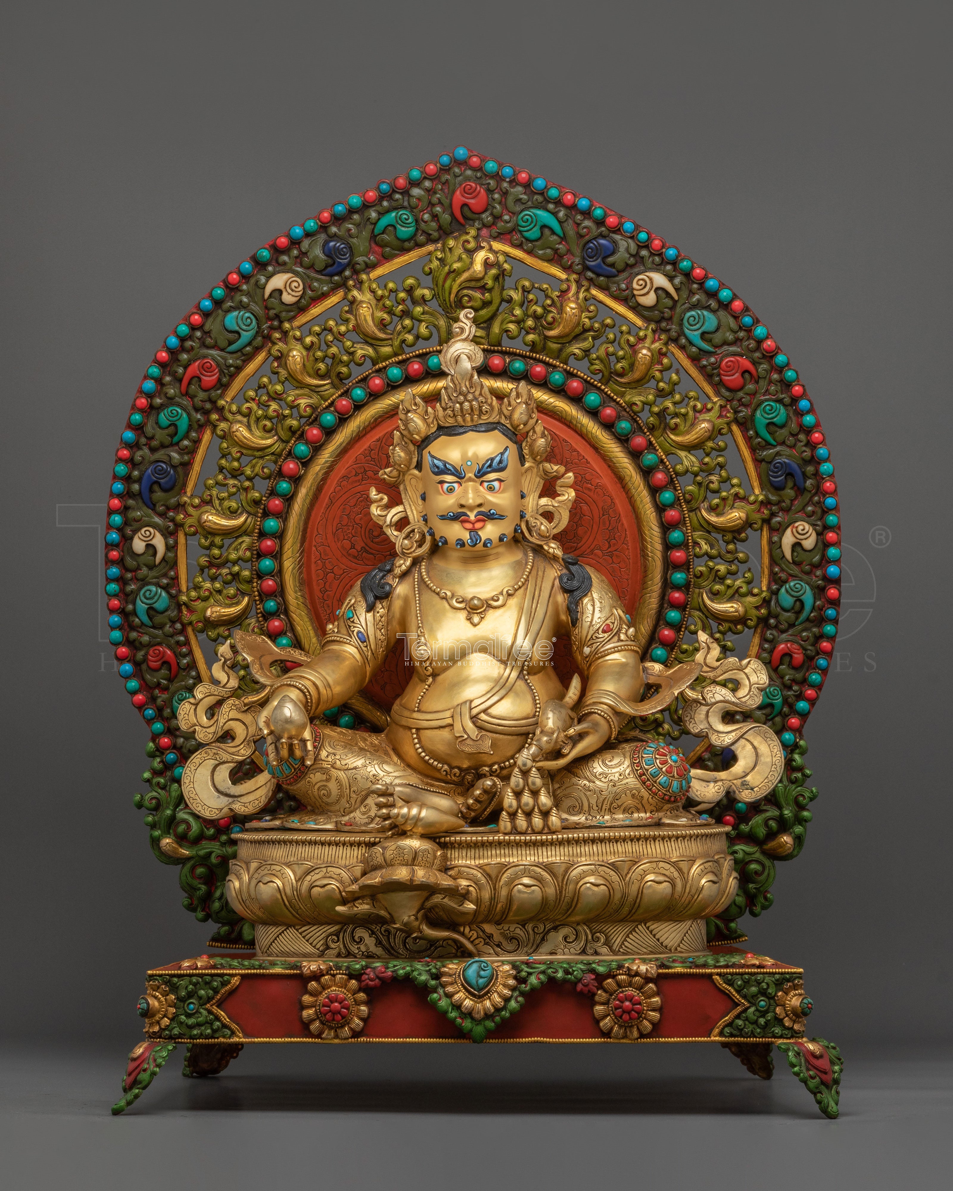 Dzambhala Statue On Throne