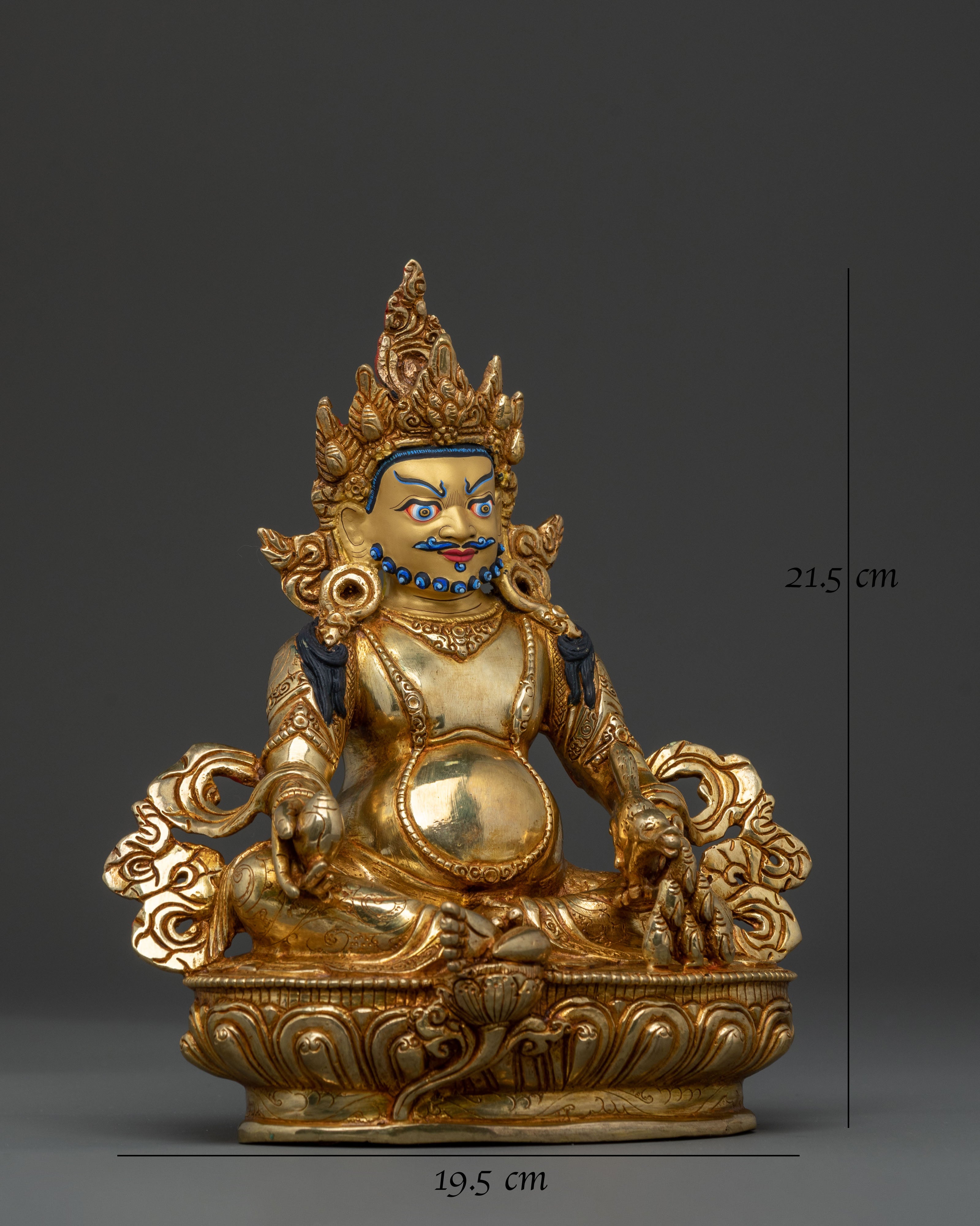 Dzambhala the God of Wealth | 24K Gold Gilded Statue