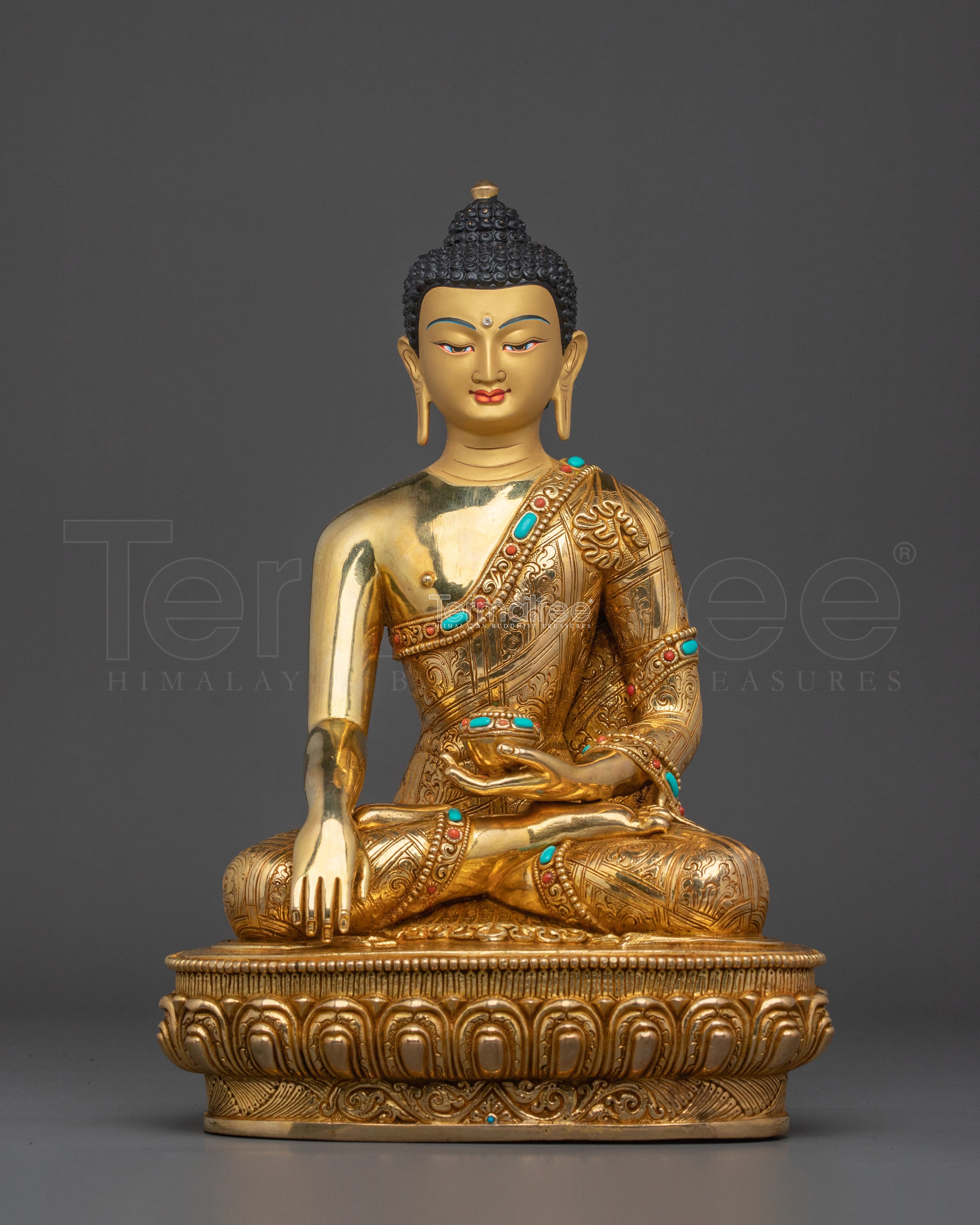 Shakyamuni Buddha Spiritual Golden Statue | Buddhist Shrine Decor