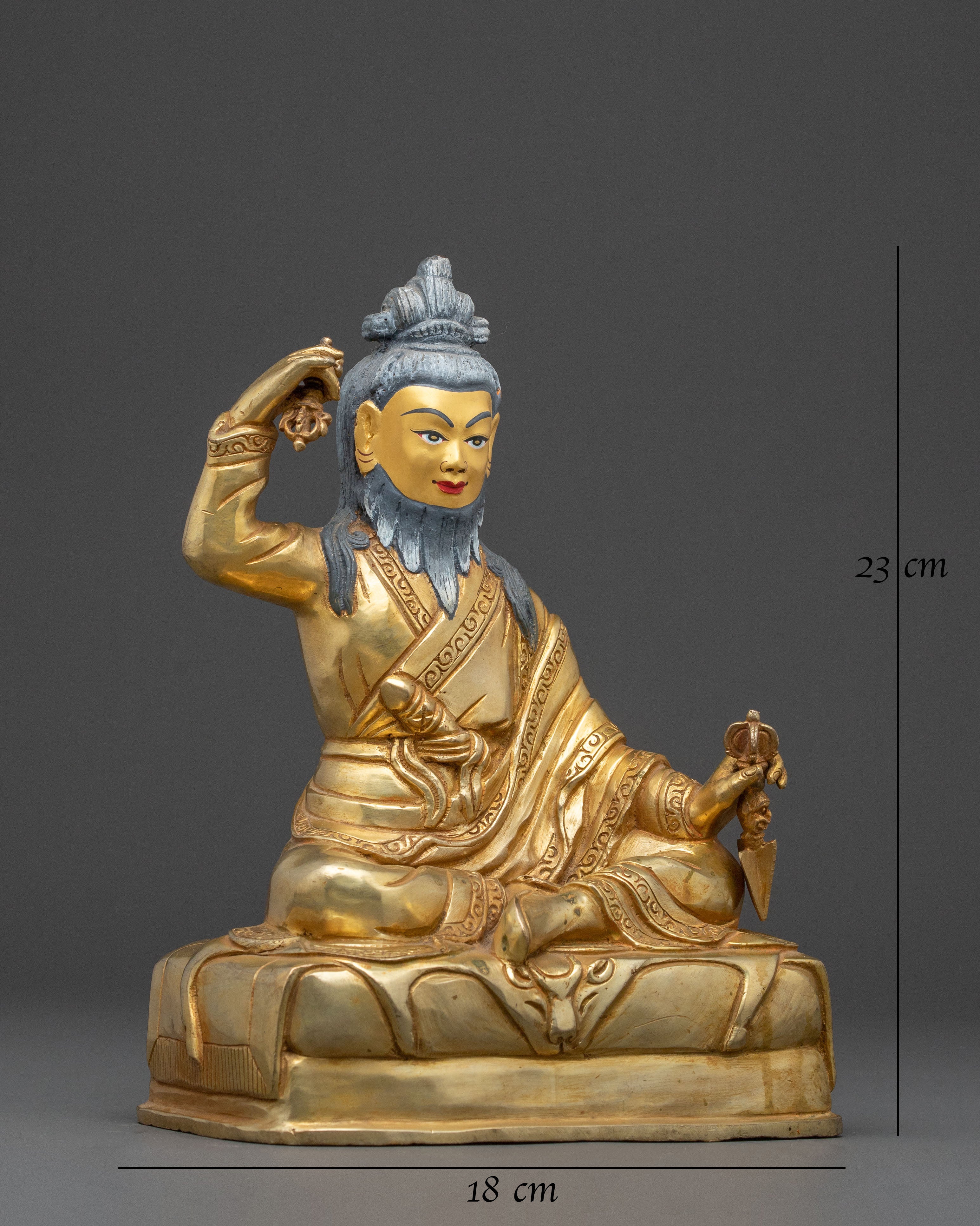Handcrafted Dudjom Lingpa Statue – 24K Gold Gilded Statue
