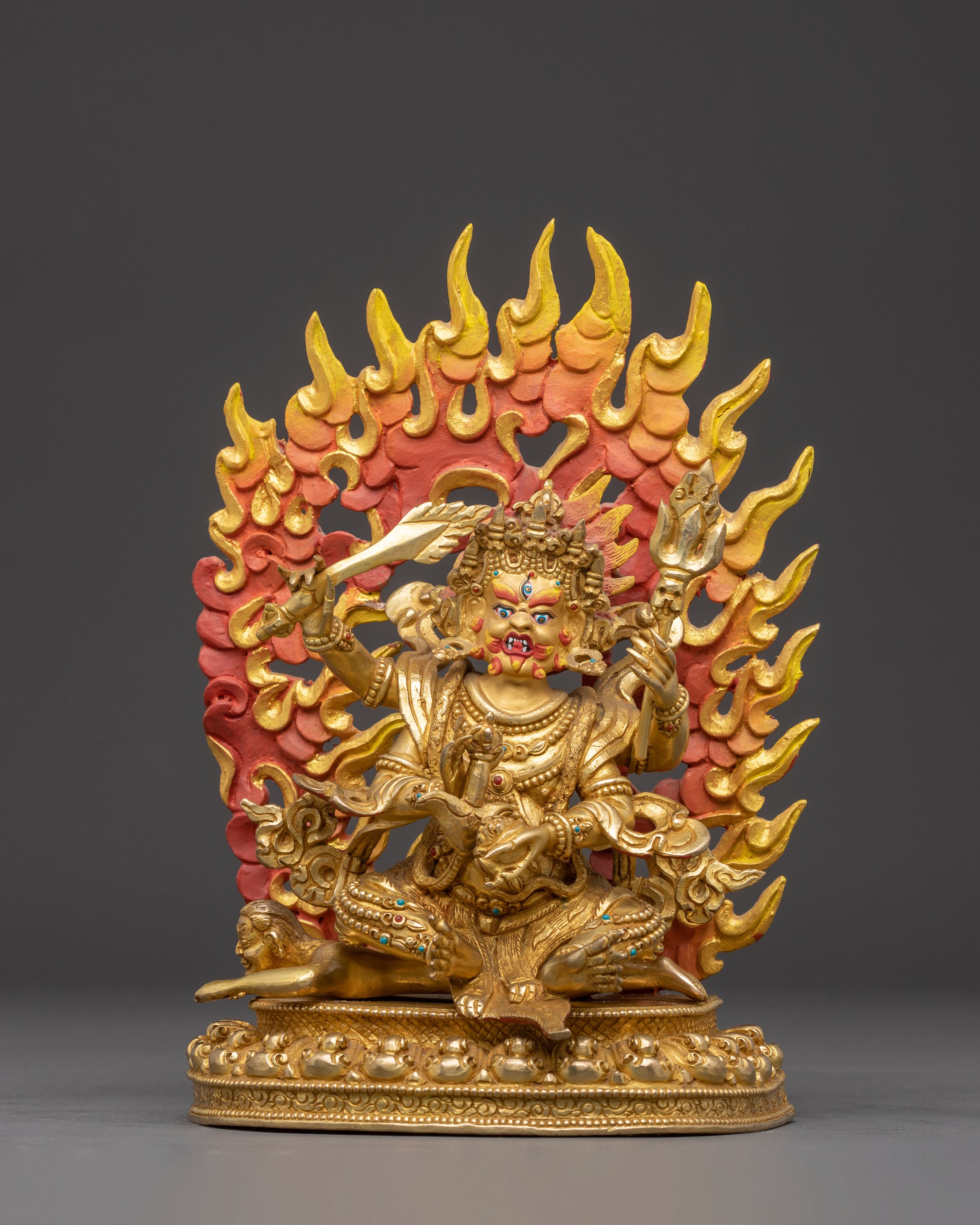 Himalayan Sculpture of Four Armed Mahakala | Protector Deity