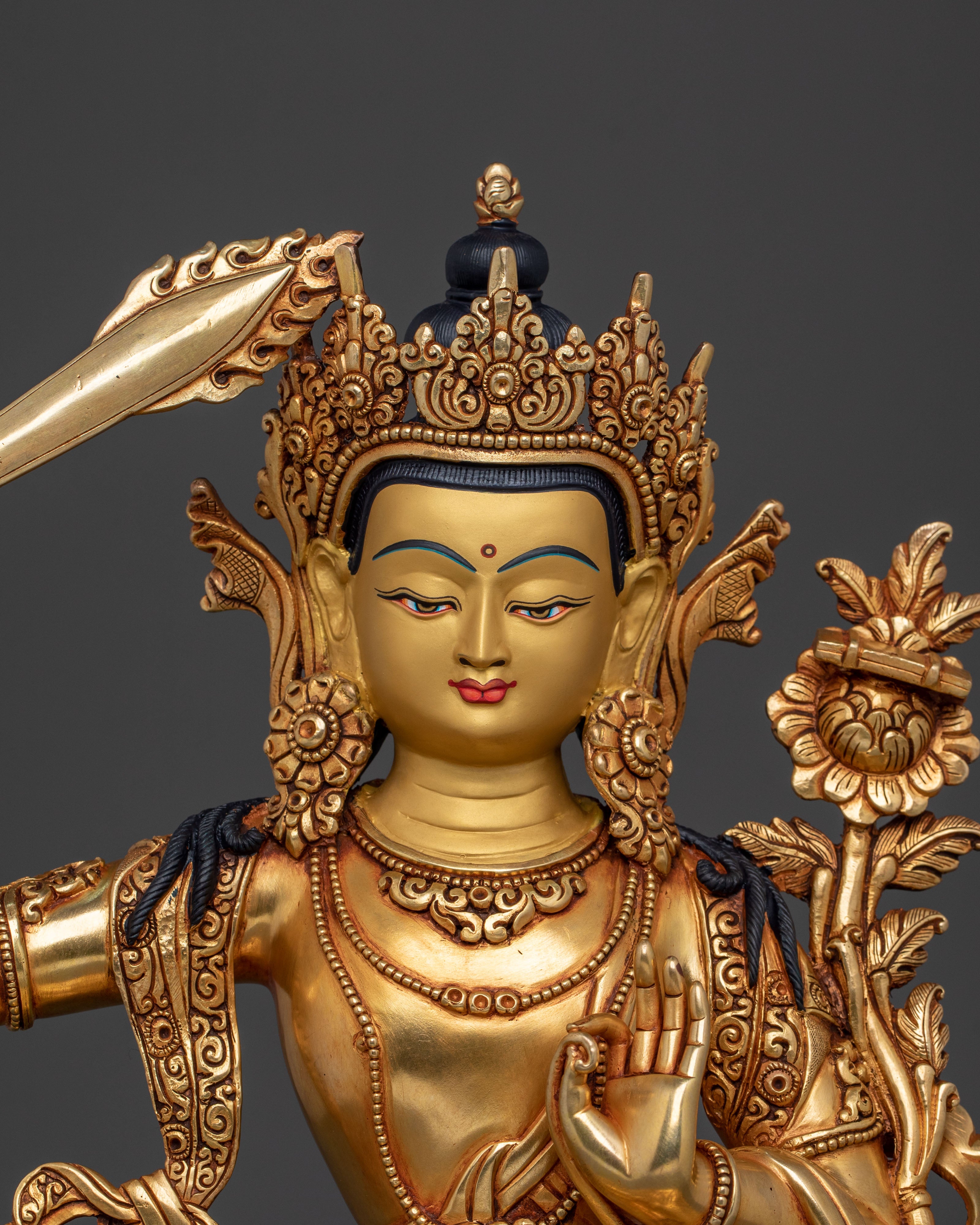 Manjushri Wisdom Buddha Sculpture | Traditional Sacred Sculpture