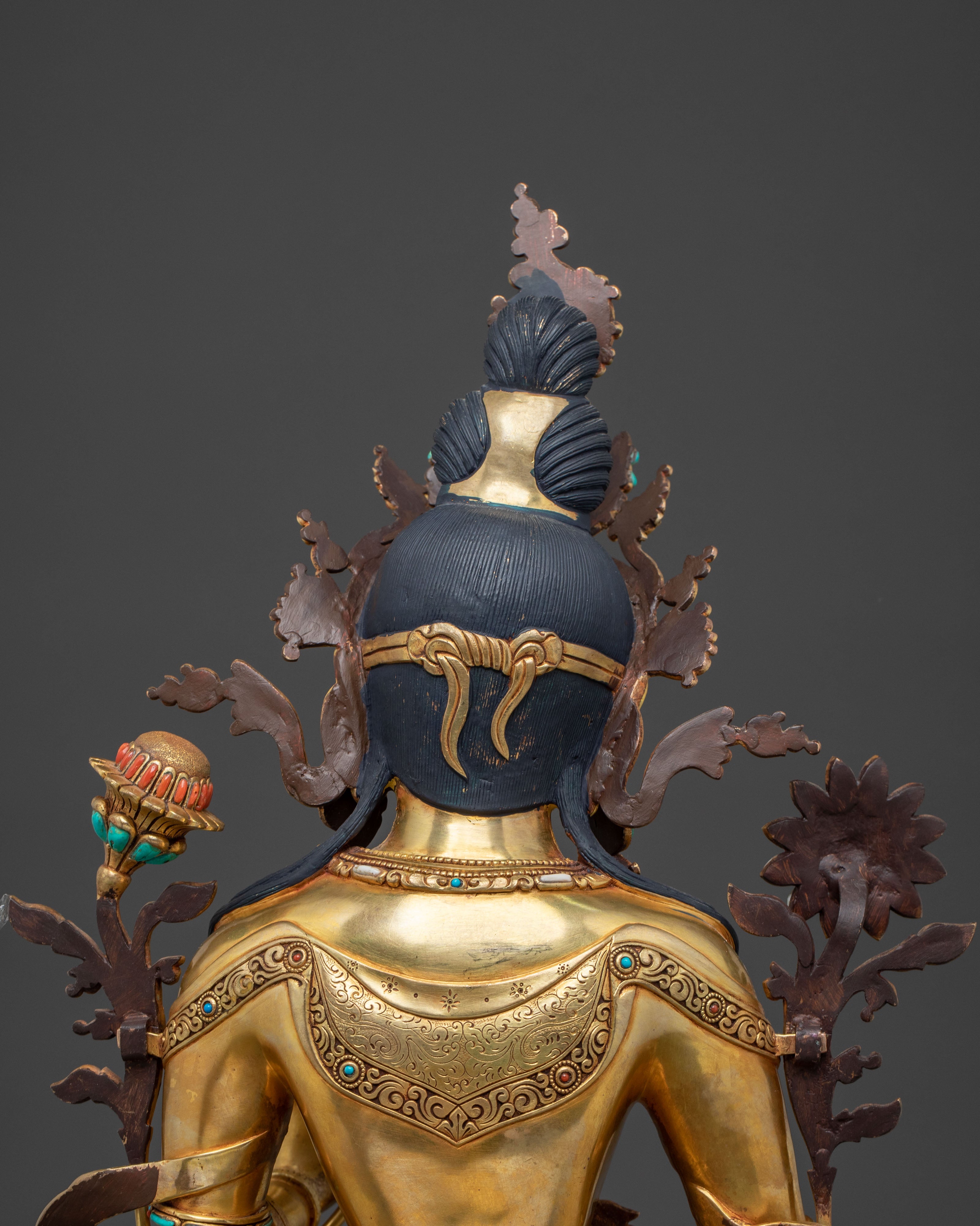 White Tara 24K Gold Gilded Sculpture | Goddess of Compassion