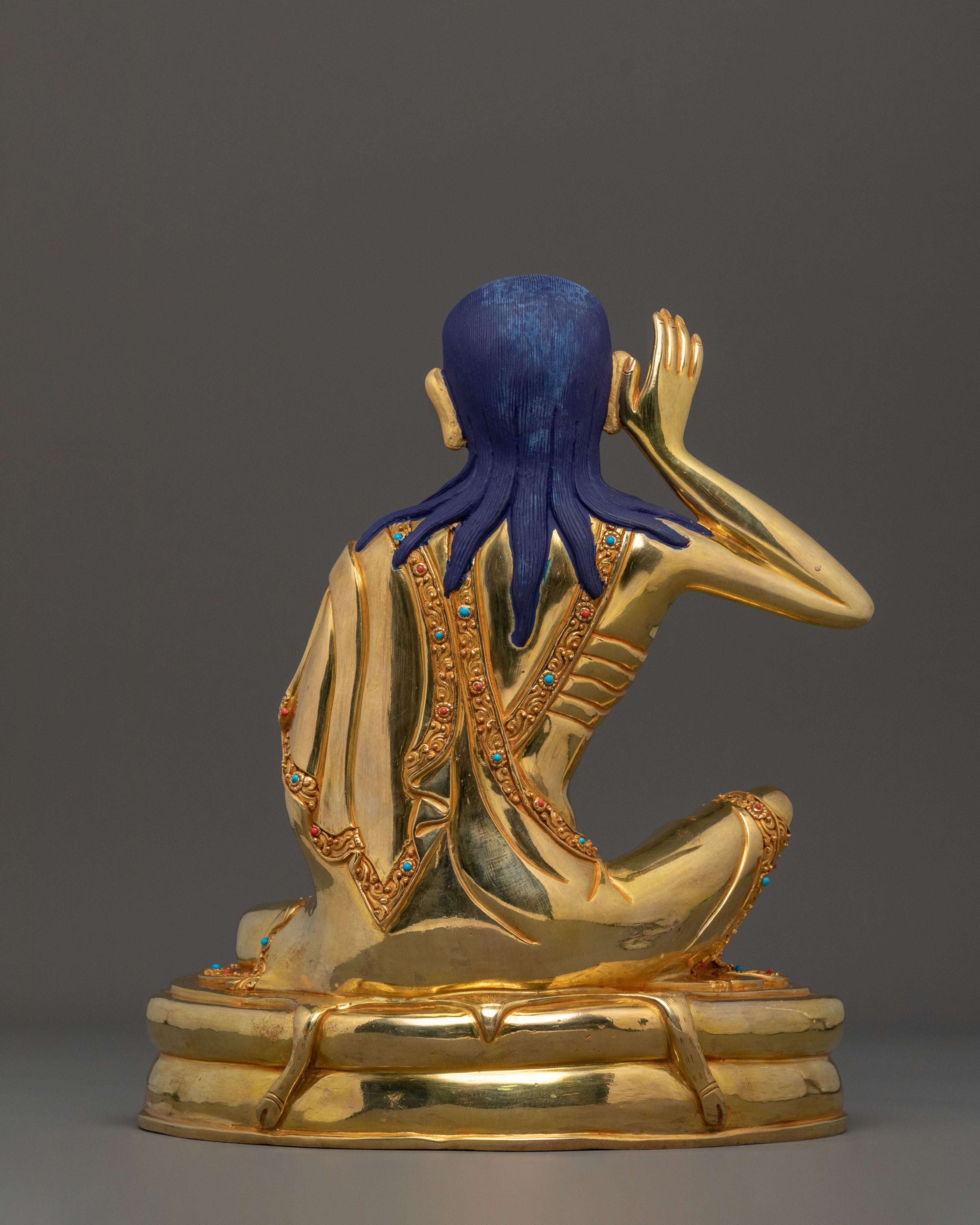 Milarepa Meditation Statue | 24K Gold Gilded