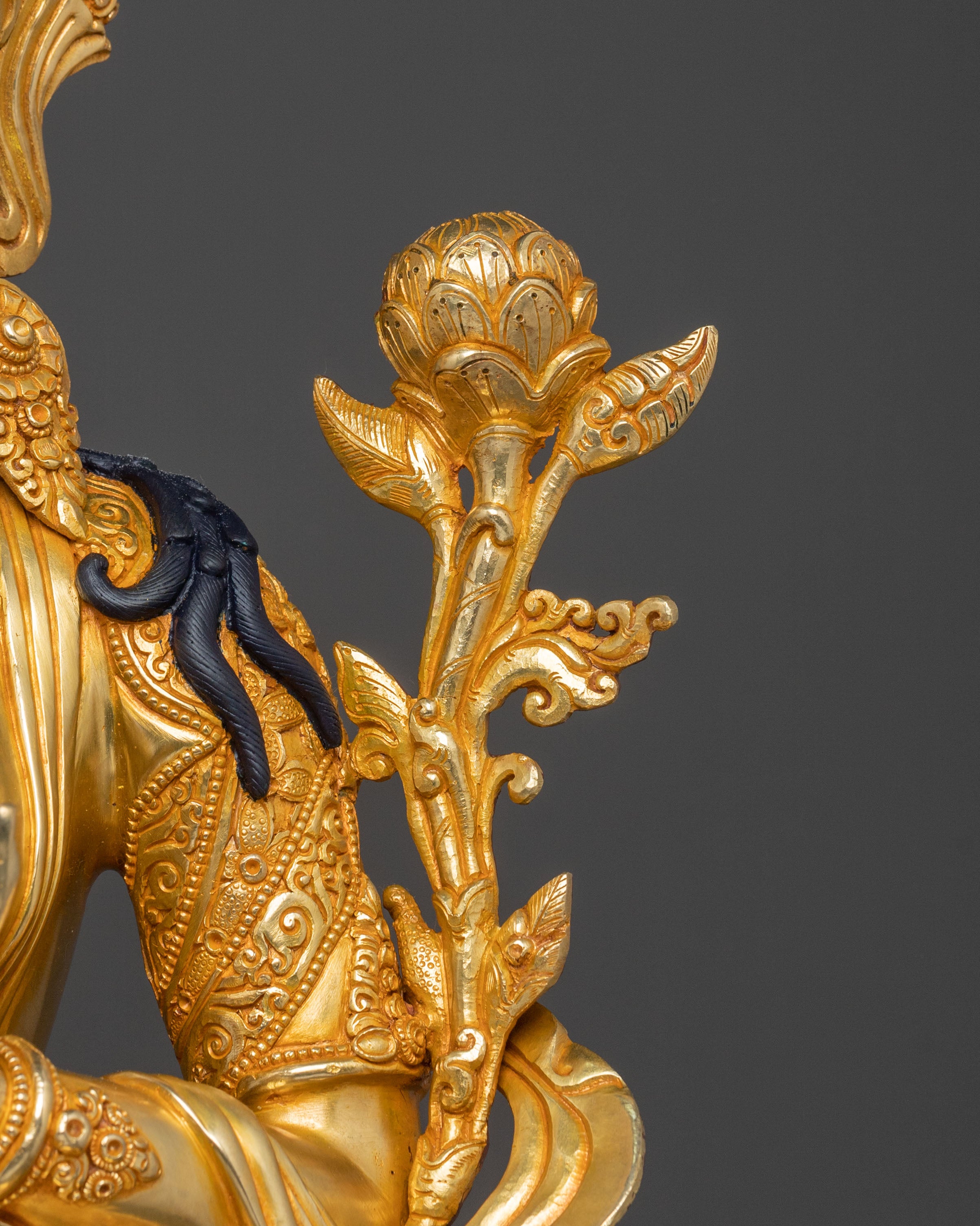 White Tara Figure | 24K Gold Gilded Statue