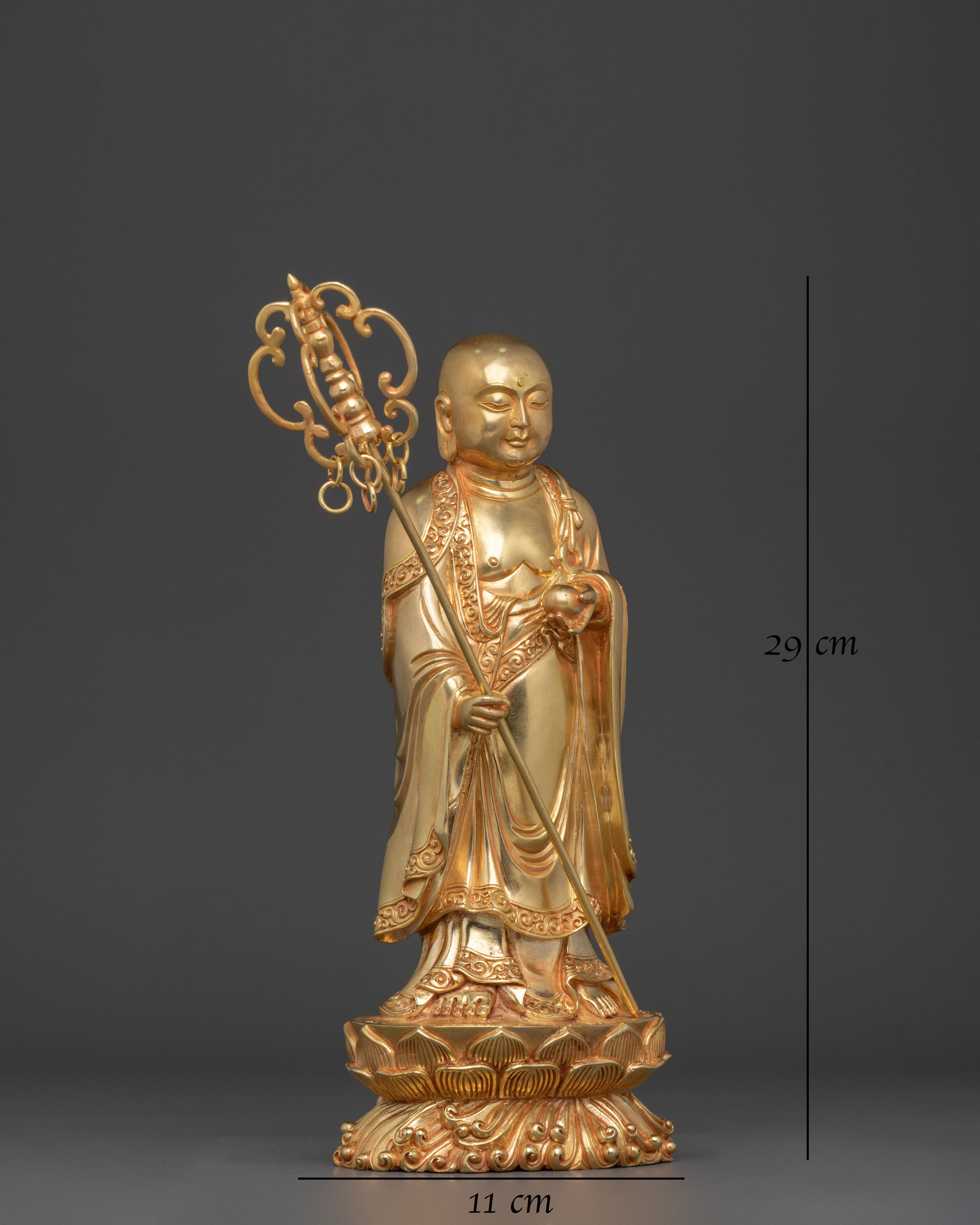 Standing Kshitigarbha Sacred Statue | Home Decor