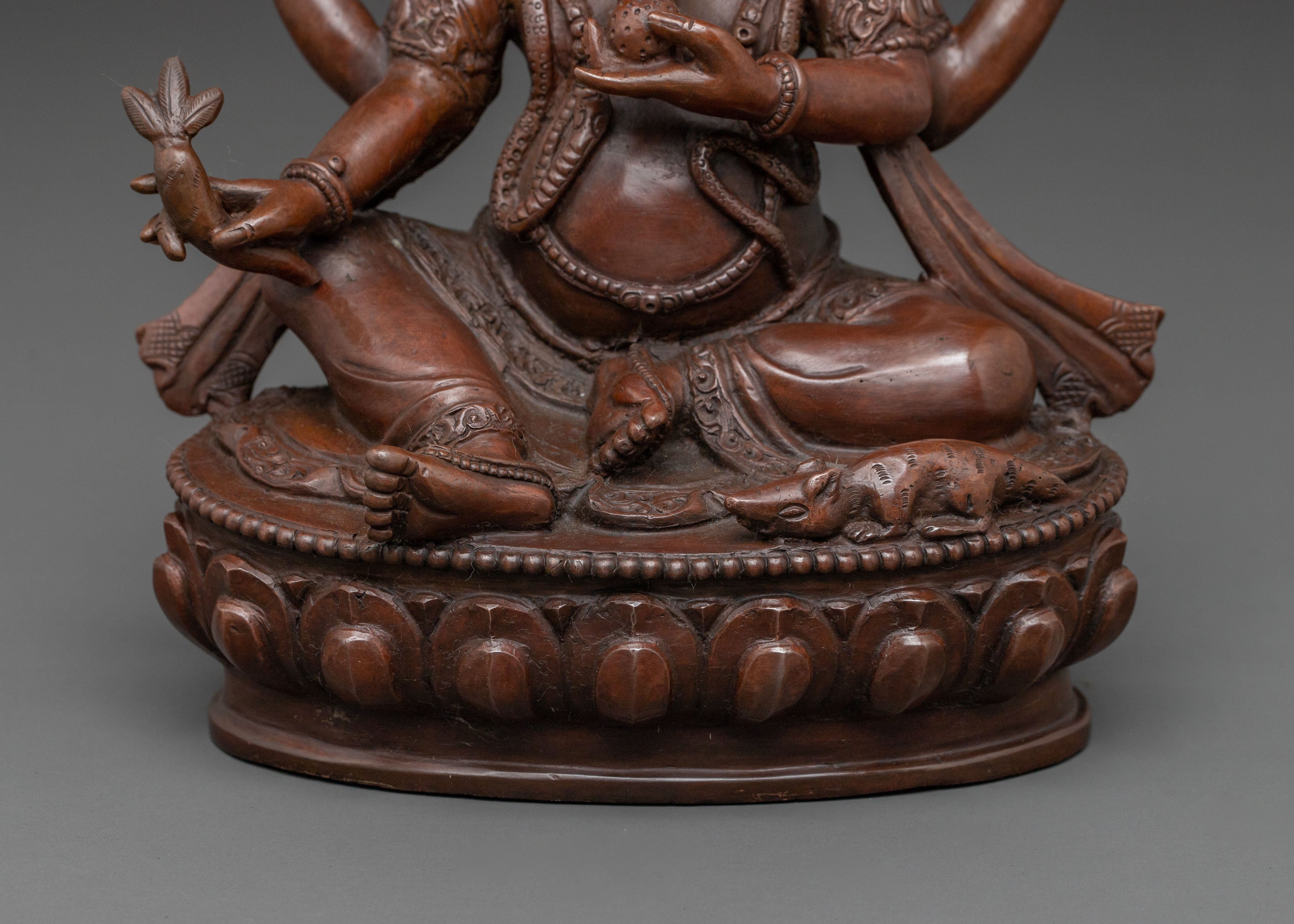 Oxidized Copper Statue of Ganesha: Remover of Obstacles