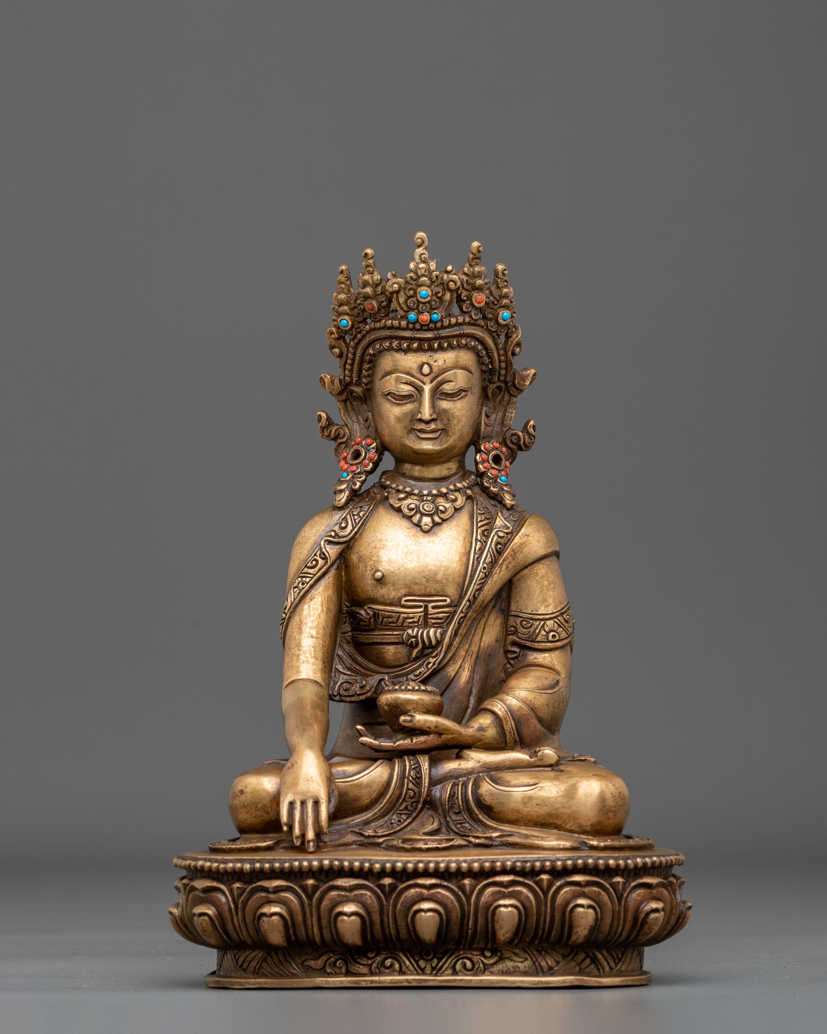 Crown Shakyamuni Buddha Altar Decoration Statue | Buddhist Altar Decoration