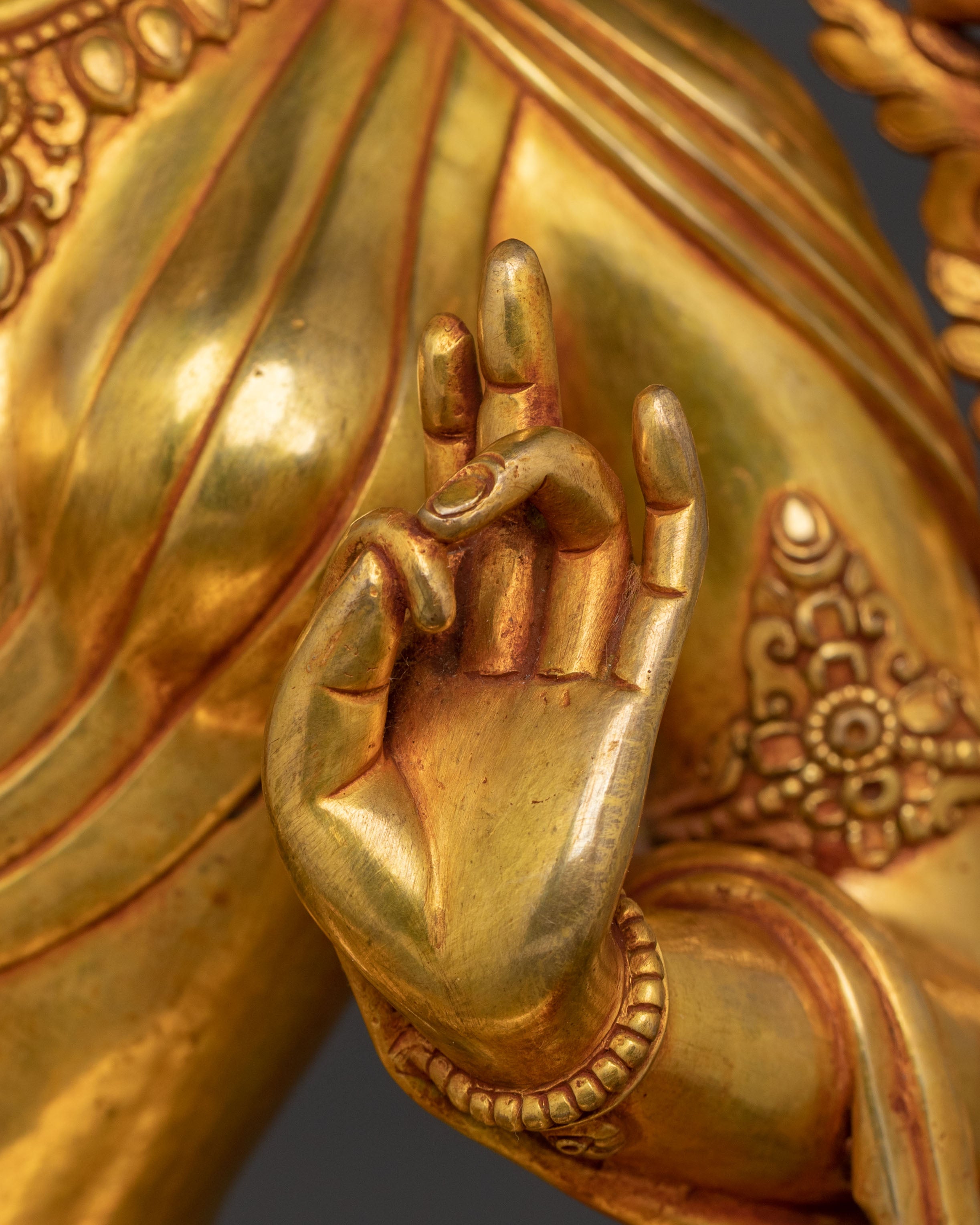 Victorious Green Tara Statue | 24k Gold Gilded Statue