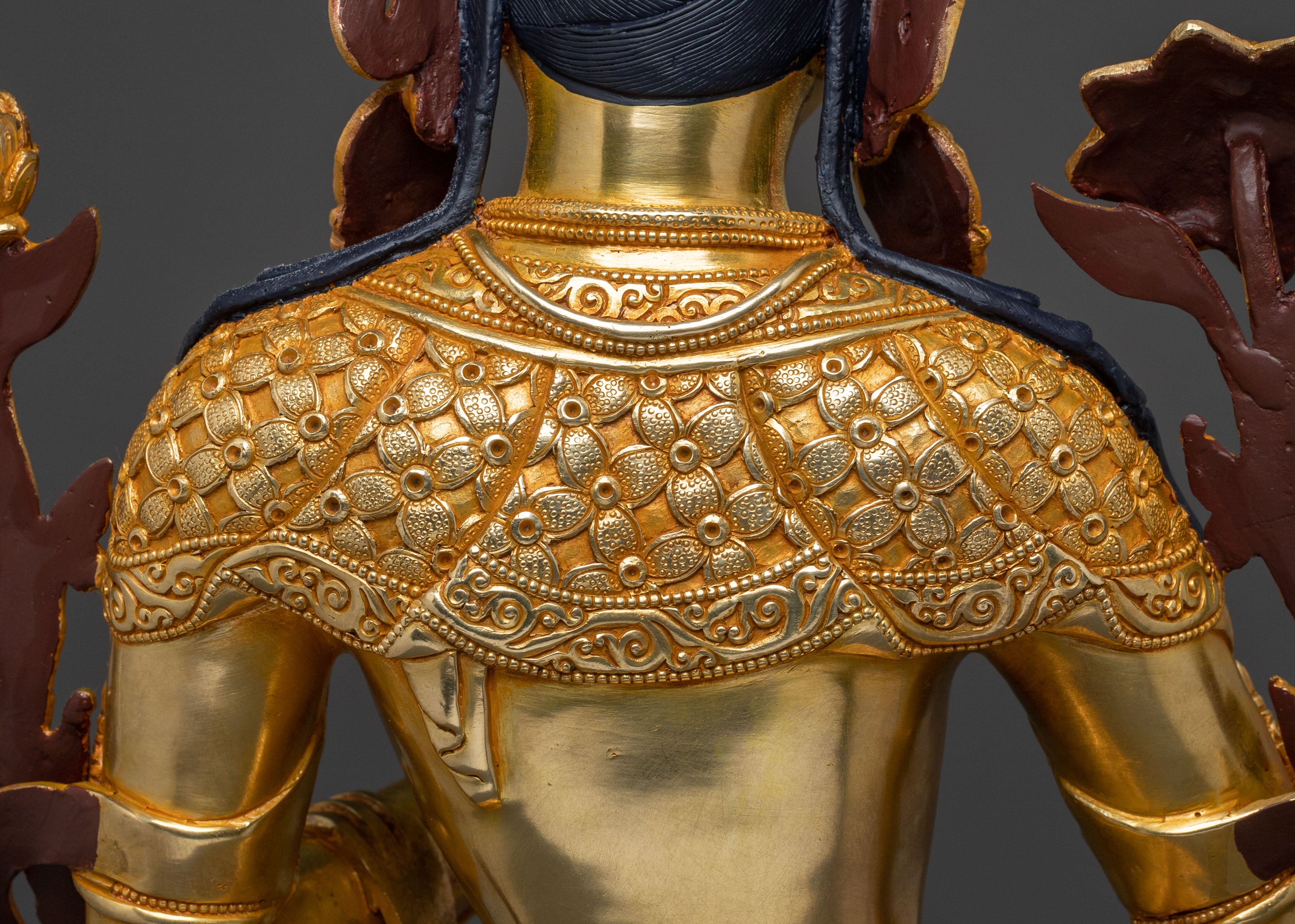 White Tara Figure | 24K Gold Gilded Statue