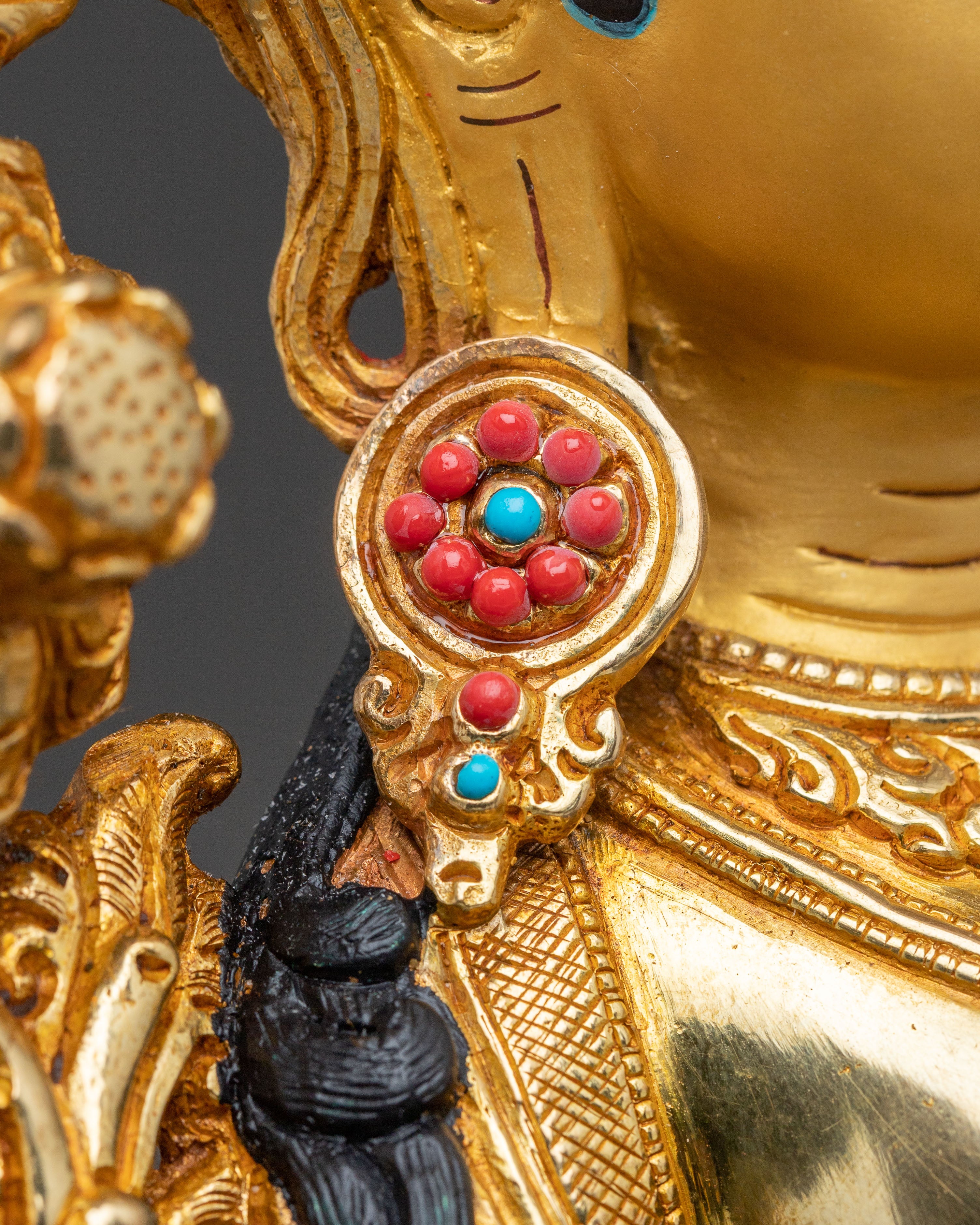 Golden Green Tara Statue for Protection | Altar Decor