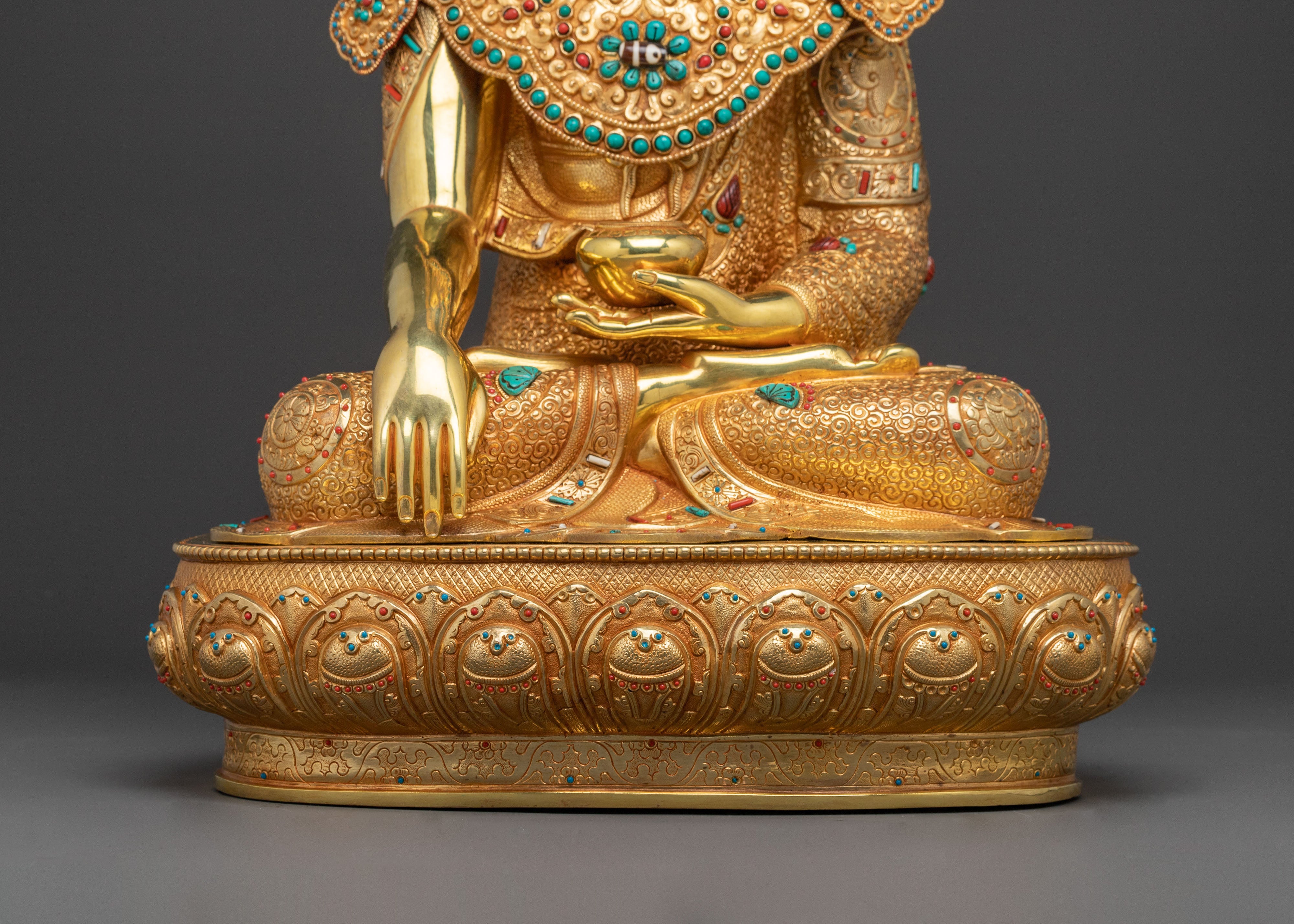 Handcrafted Crowned Shakyamuni Buddha Statue