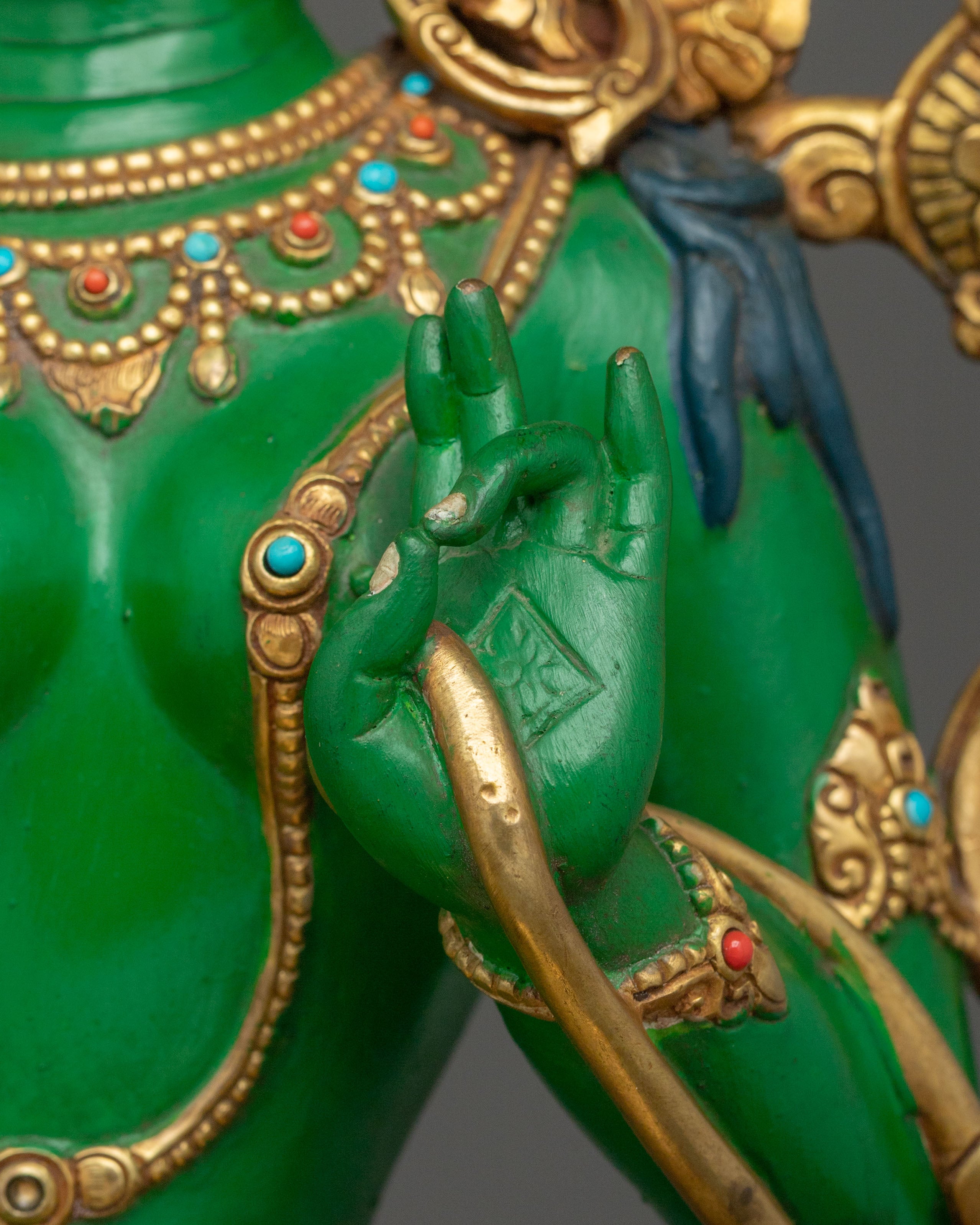 Tibetan Guardian Green Tara Statue | Buddhist Protector