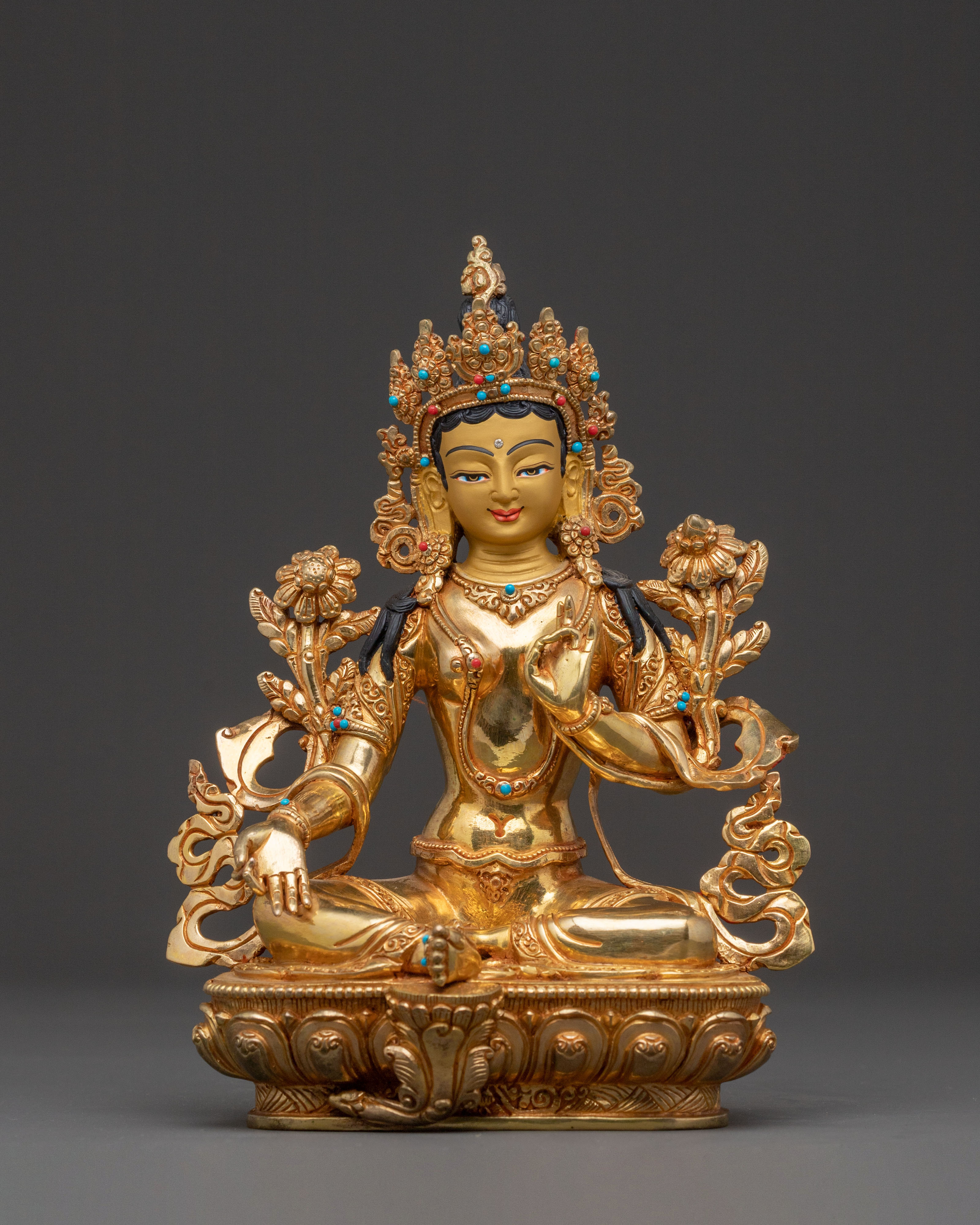 Handcrafted Blessing Statue of Green Tara