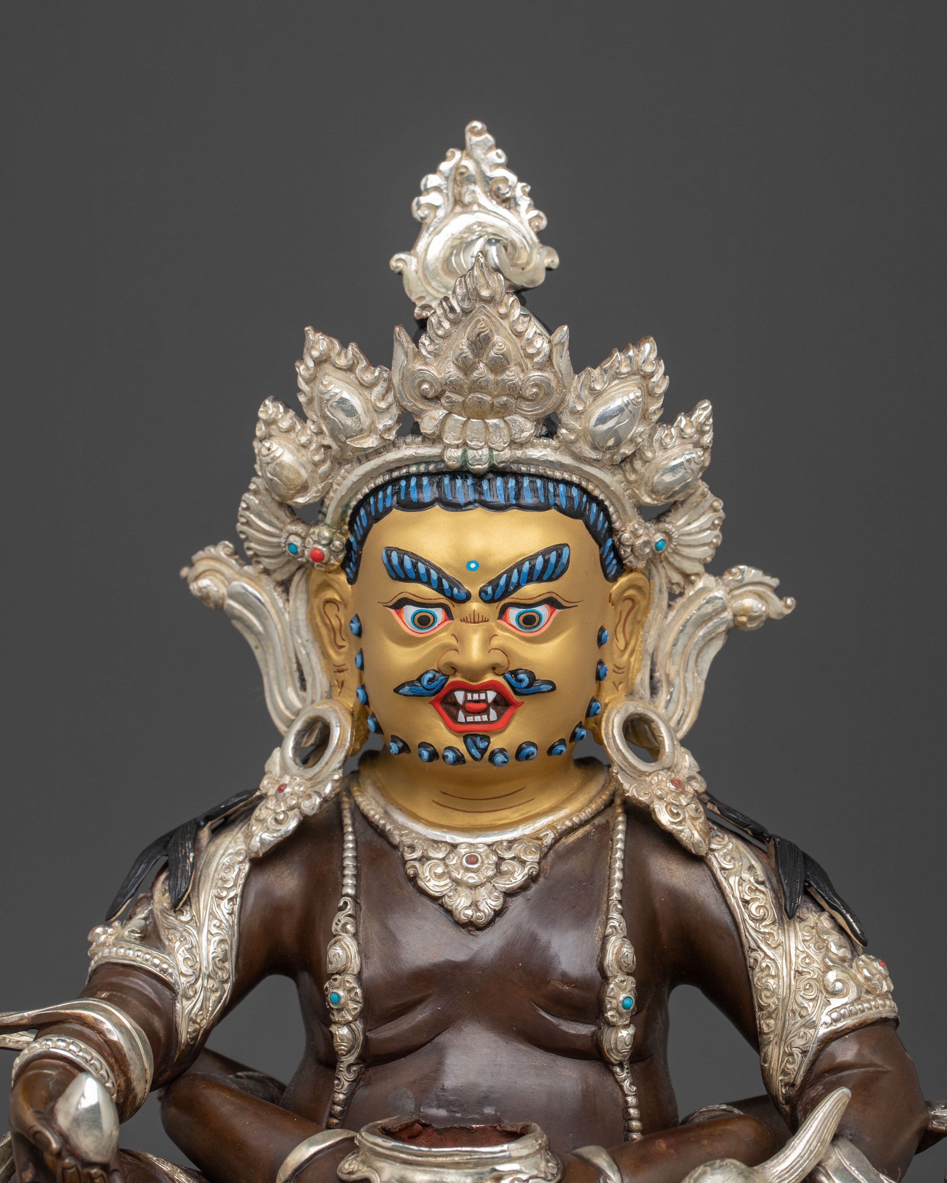 Handmade Green Dzambhala Statue | Altar Home Decor