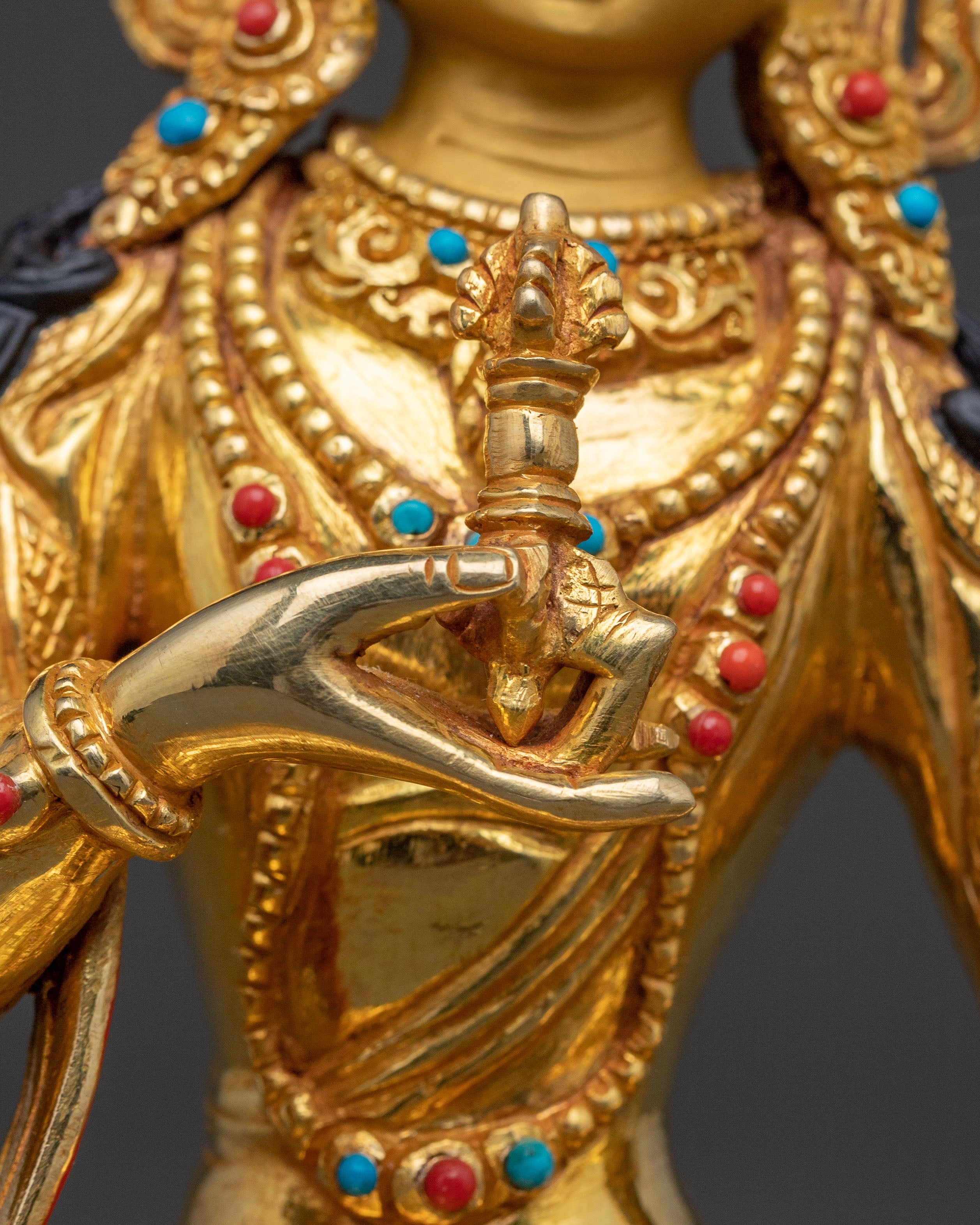 Vajrasattva Handcrafted Tantric Statue – 24K Gold Gilded Art