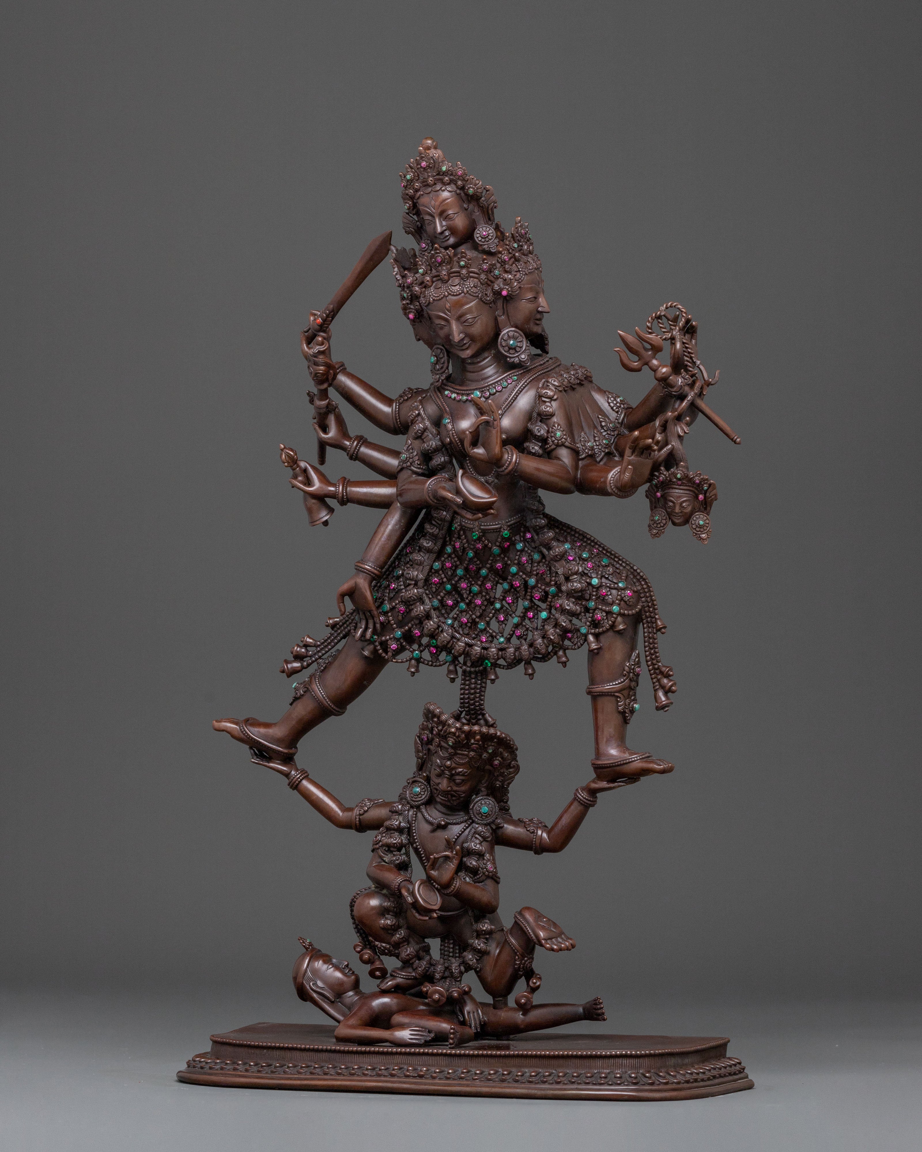 Goddess Siddhi Laxmi: Oxidized Copper Figurine
