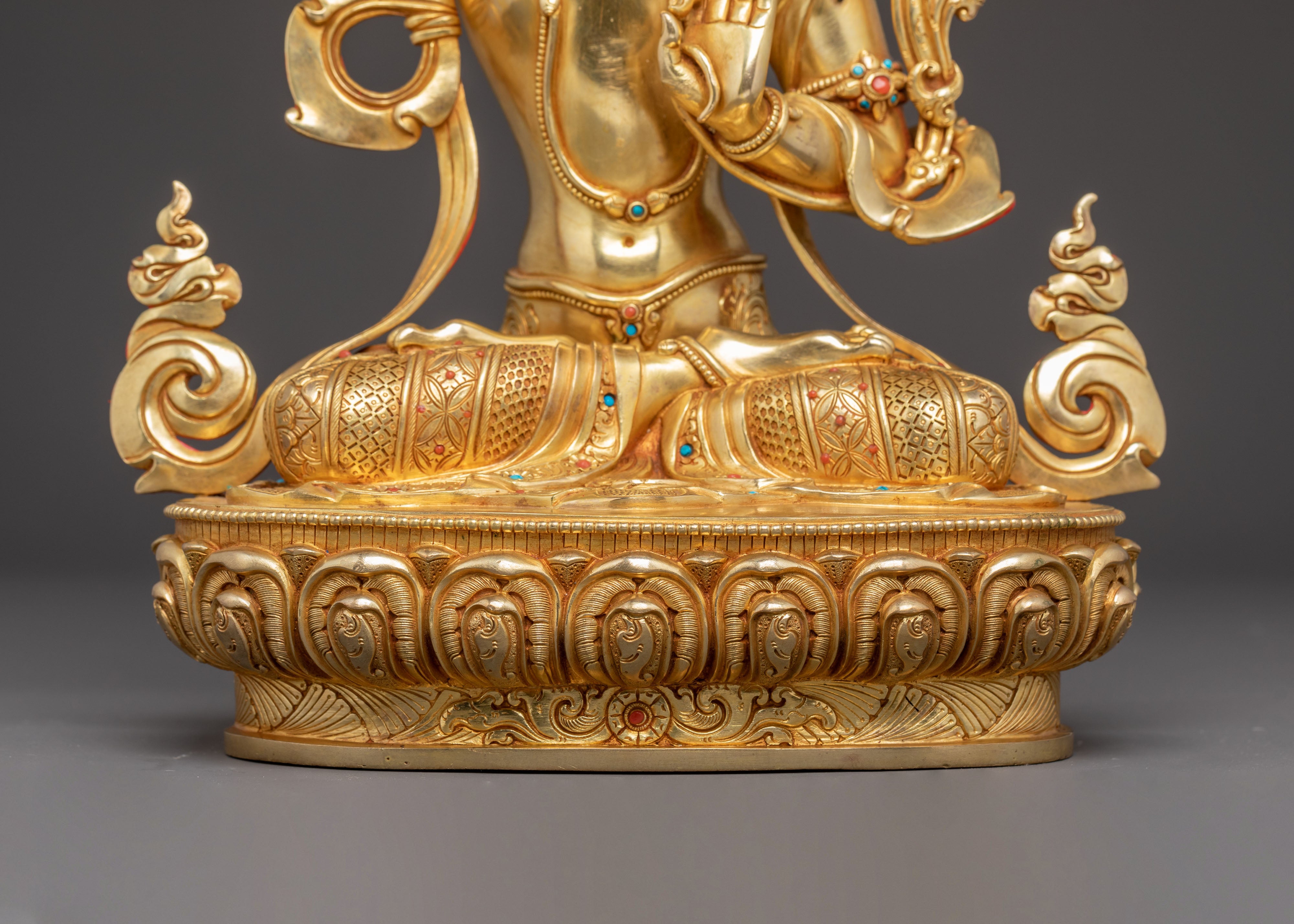 Golden Manjushri Statue: Bodhisattva of Wisdom