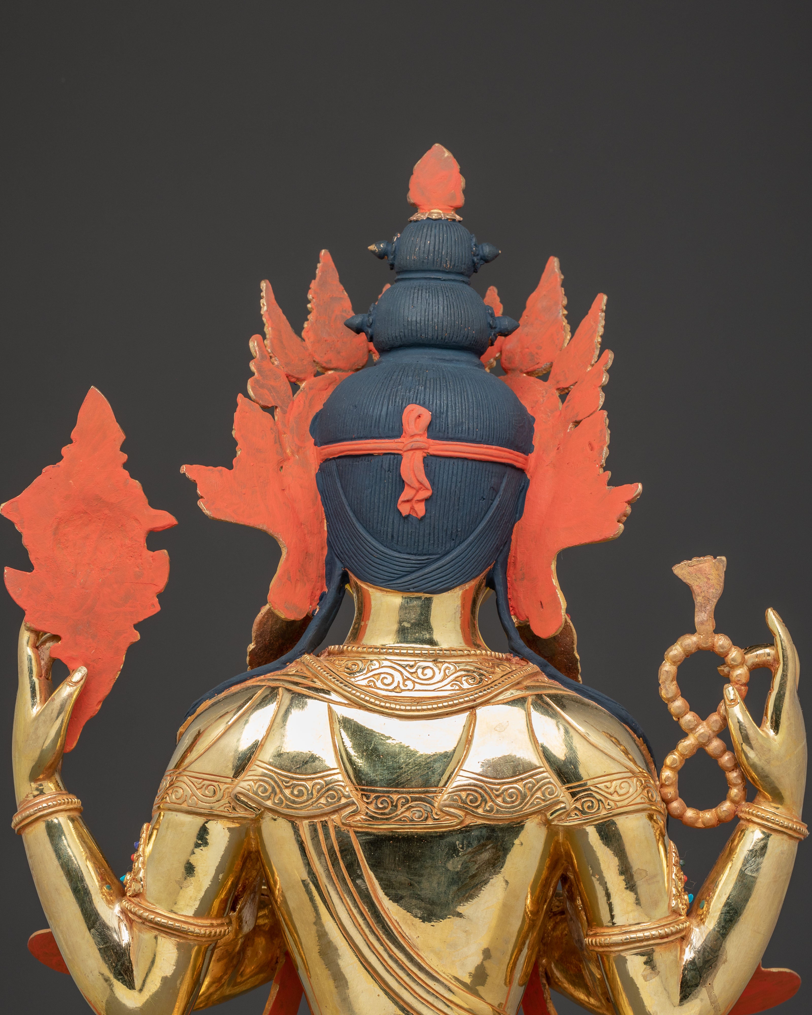 Golden Avalokiteshvara Statue: Bodhisattva of Compassion