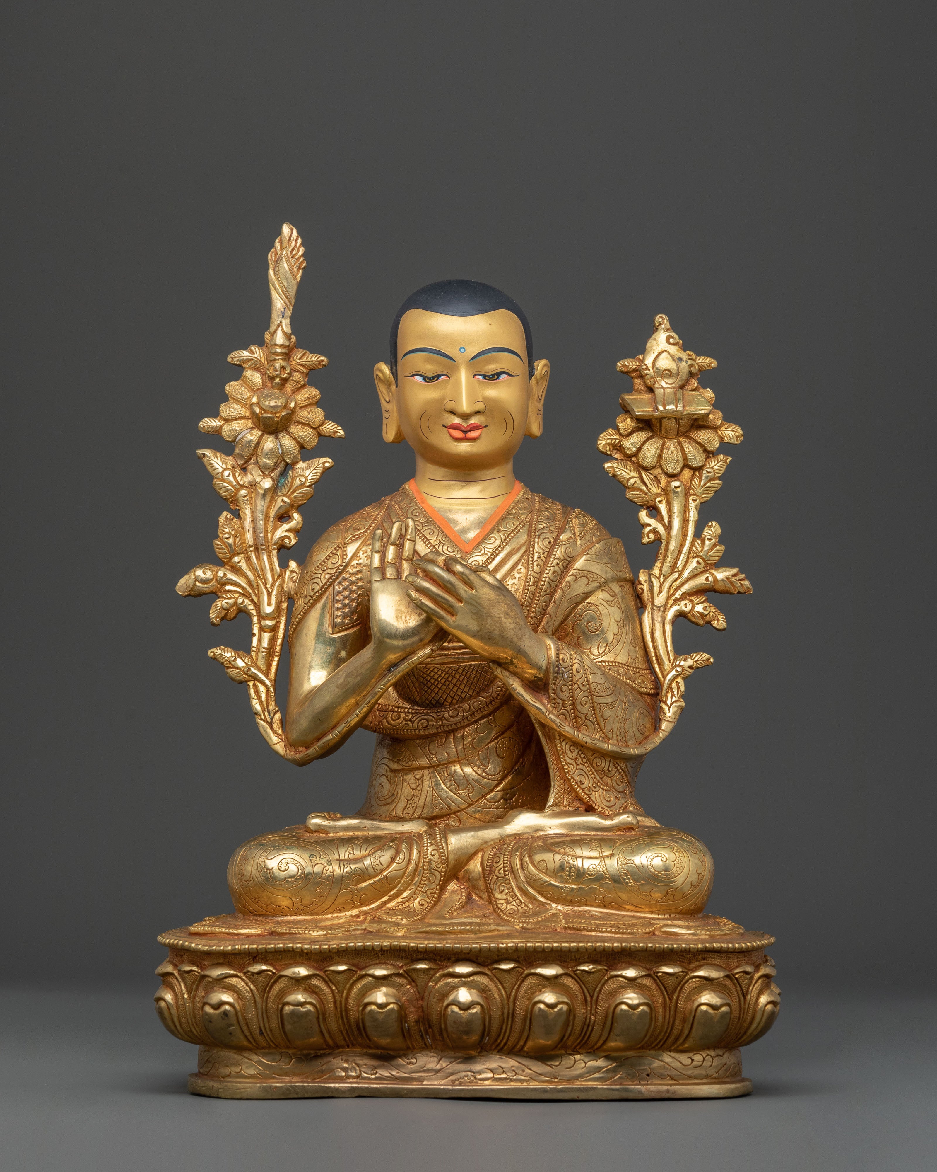 Spiritual Figurine of Tsongkhapa with Disciples | Sacred Statue