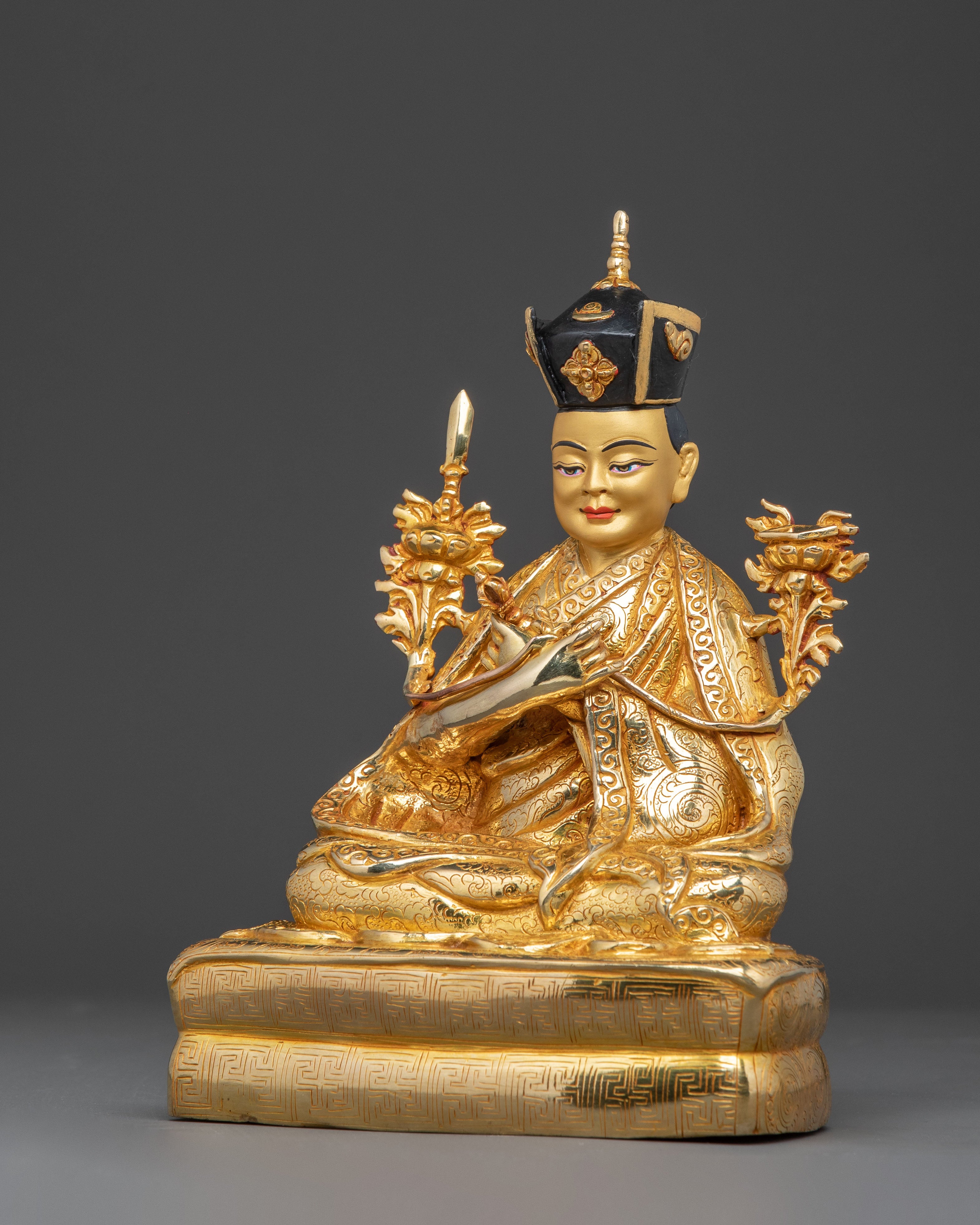 16 Karmapa Statue | Radiant 24K Gold Gilded