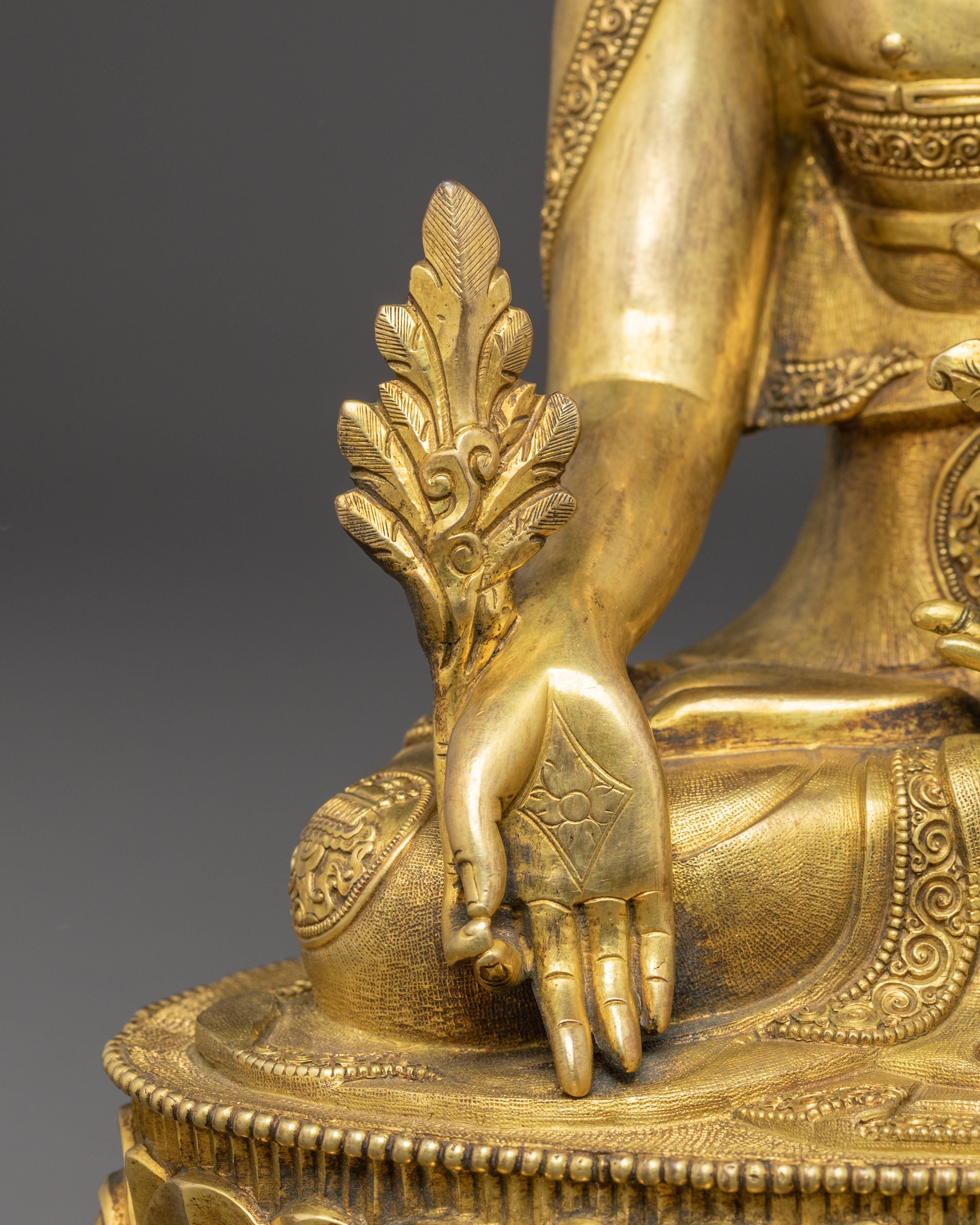 Handcrafted Medicine Buddha Copper Body Statue | Tibetan Healing Deity