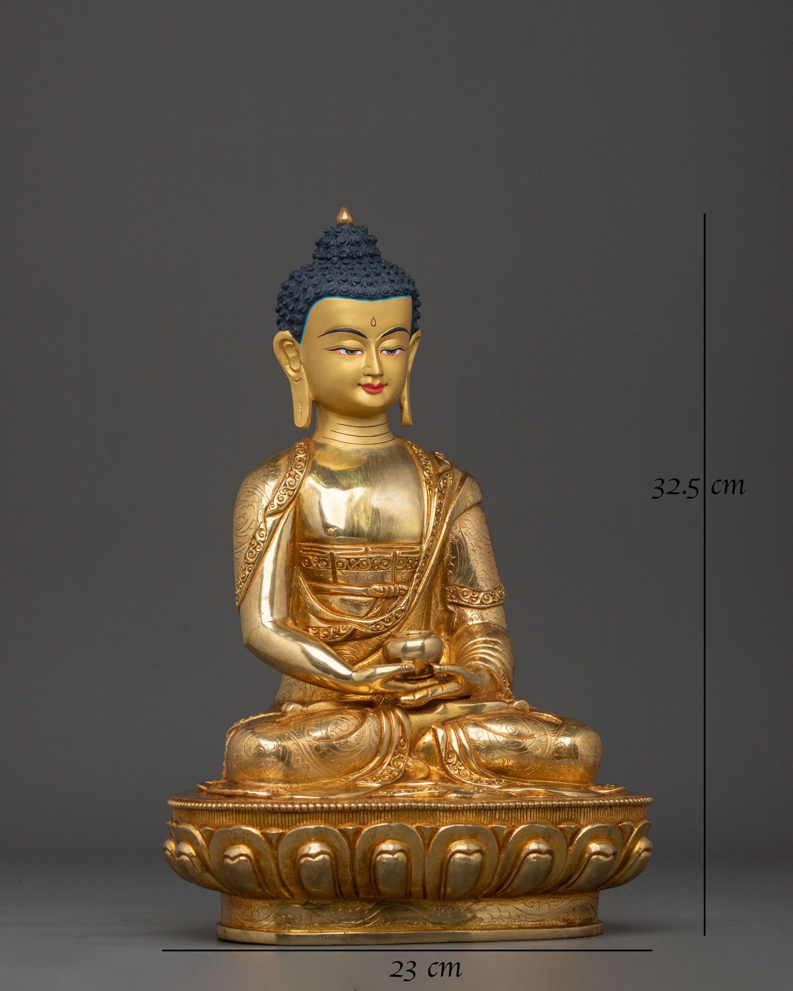 Amitabha Buddha Statue | 24K Gold Gilded Figurine