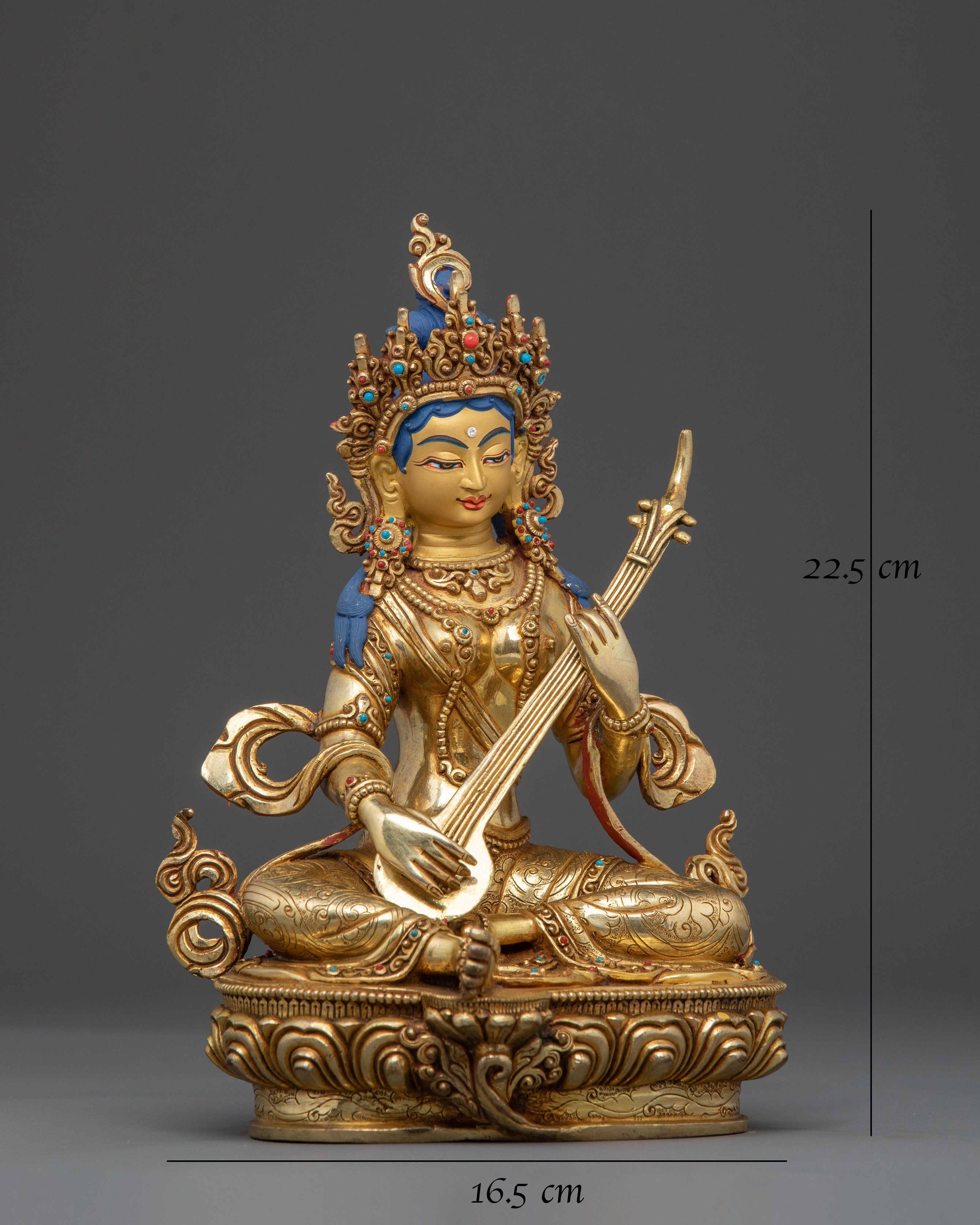 Goddess Saraswati Spiritual Statue | Goddess of Knowledge & Arts Decor