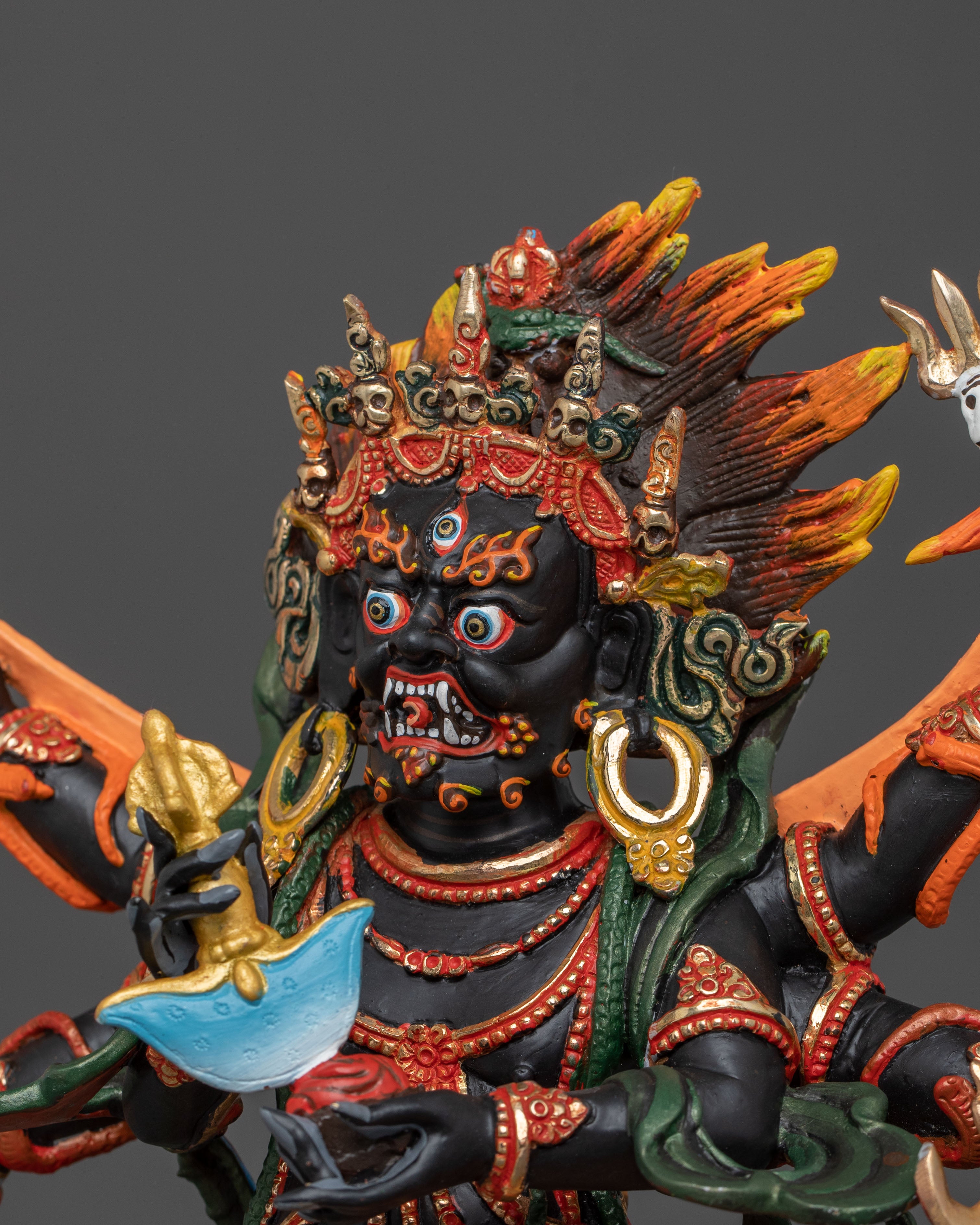 Six Armed Mahakala Wrathful Figurine | Home Decor